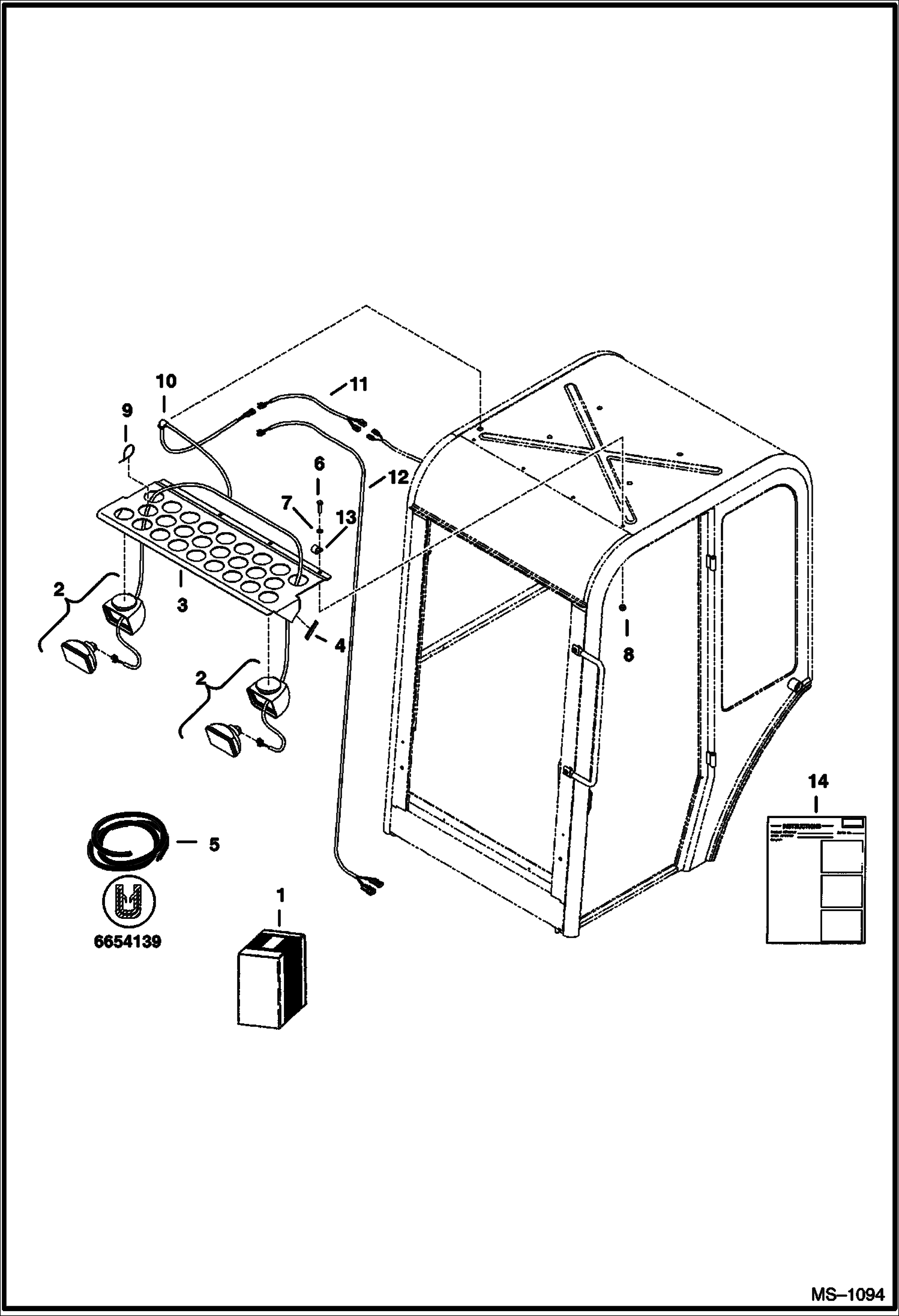 Схема запчастей Bobcat 328 - CAB LIGHT KIT ACCESSORIES & OPTIONS