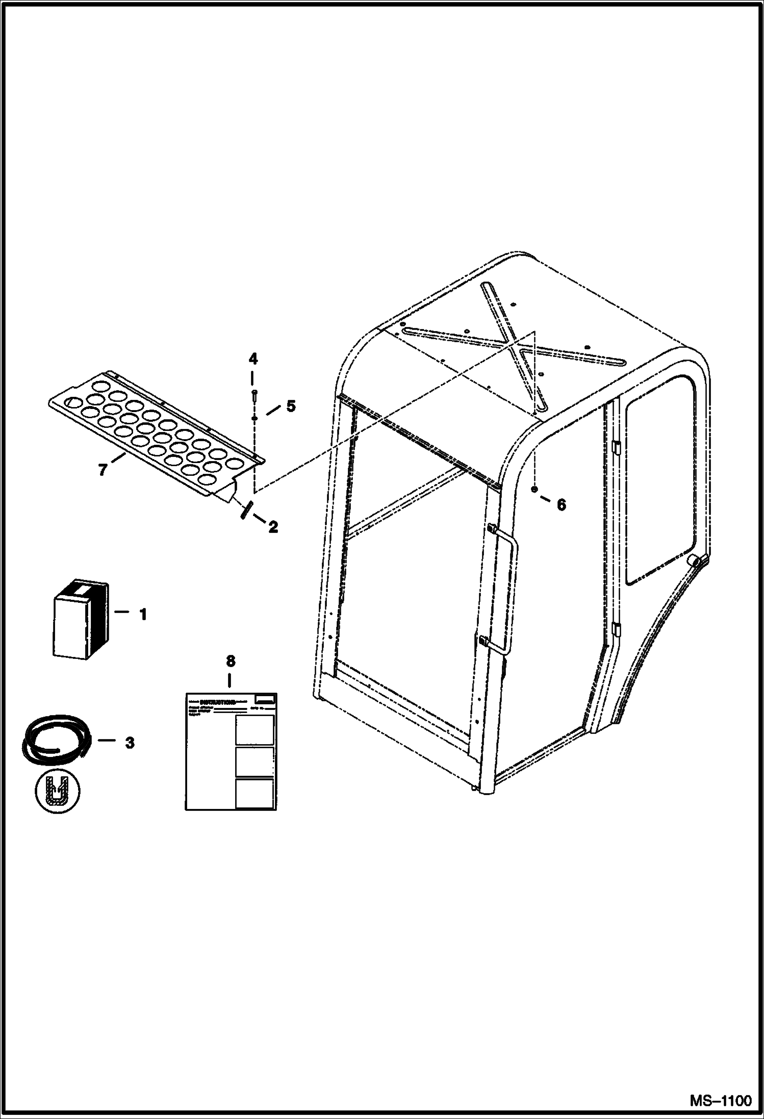 Схема запчастей Bobcat 334 - TOP GUARD KIT ACCESSORIES & OPTIONS