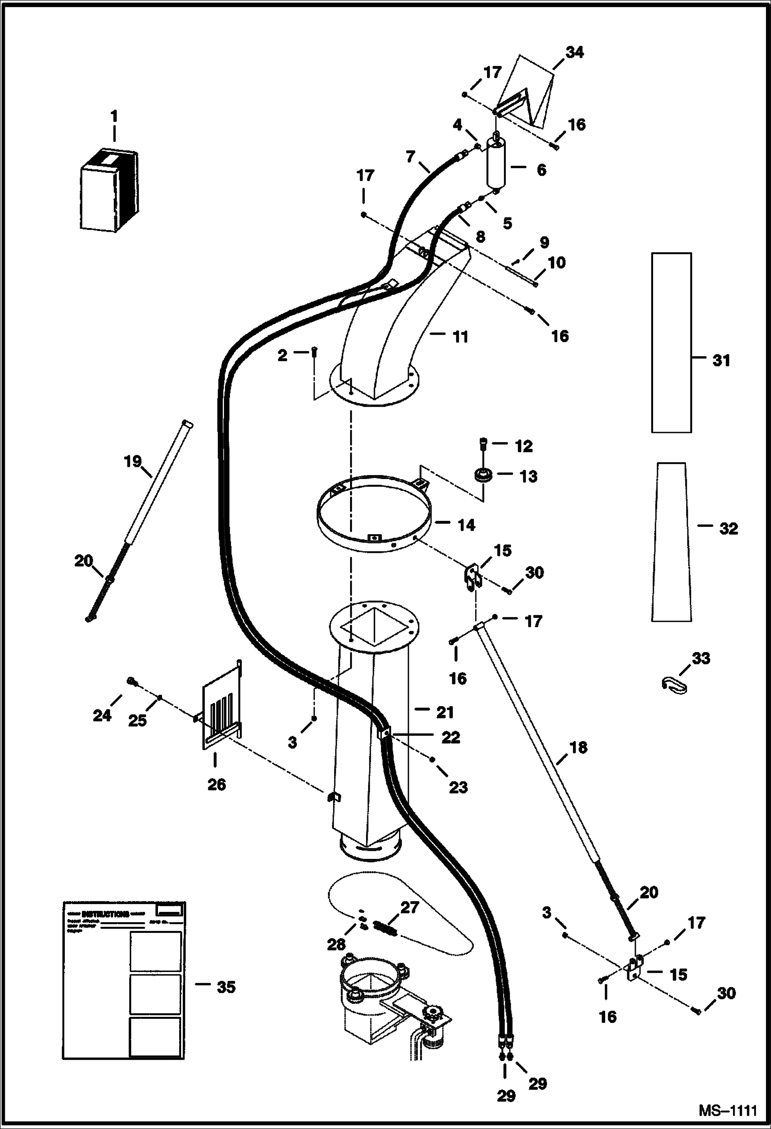 Схема запчастей Bobcat SNOWBLOWER - 2118 & 2418 SNOWBLOWER (Truck Loading Chute) Loader