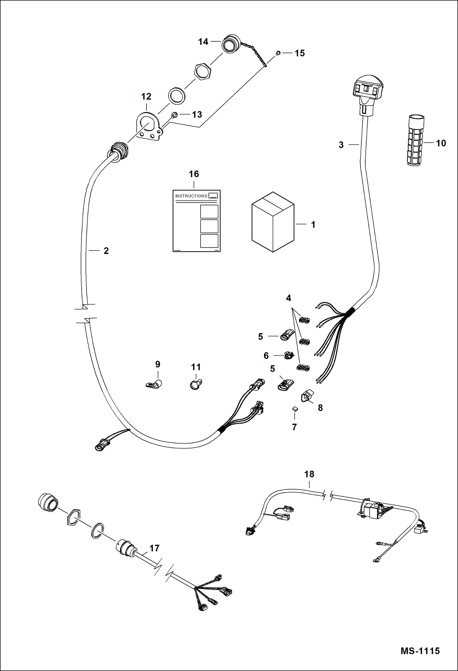 Схема запчастей Bobcat SNOWBLOWER - 1412 SNOWBLOWER (Attachment Control Kit) (463 & 553) (7157) Loader