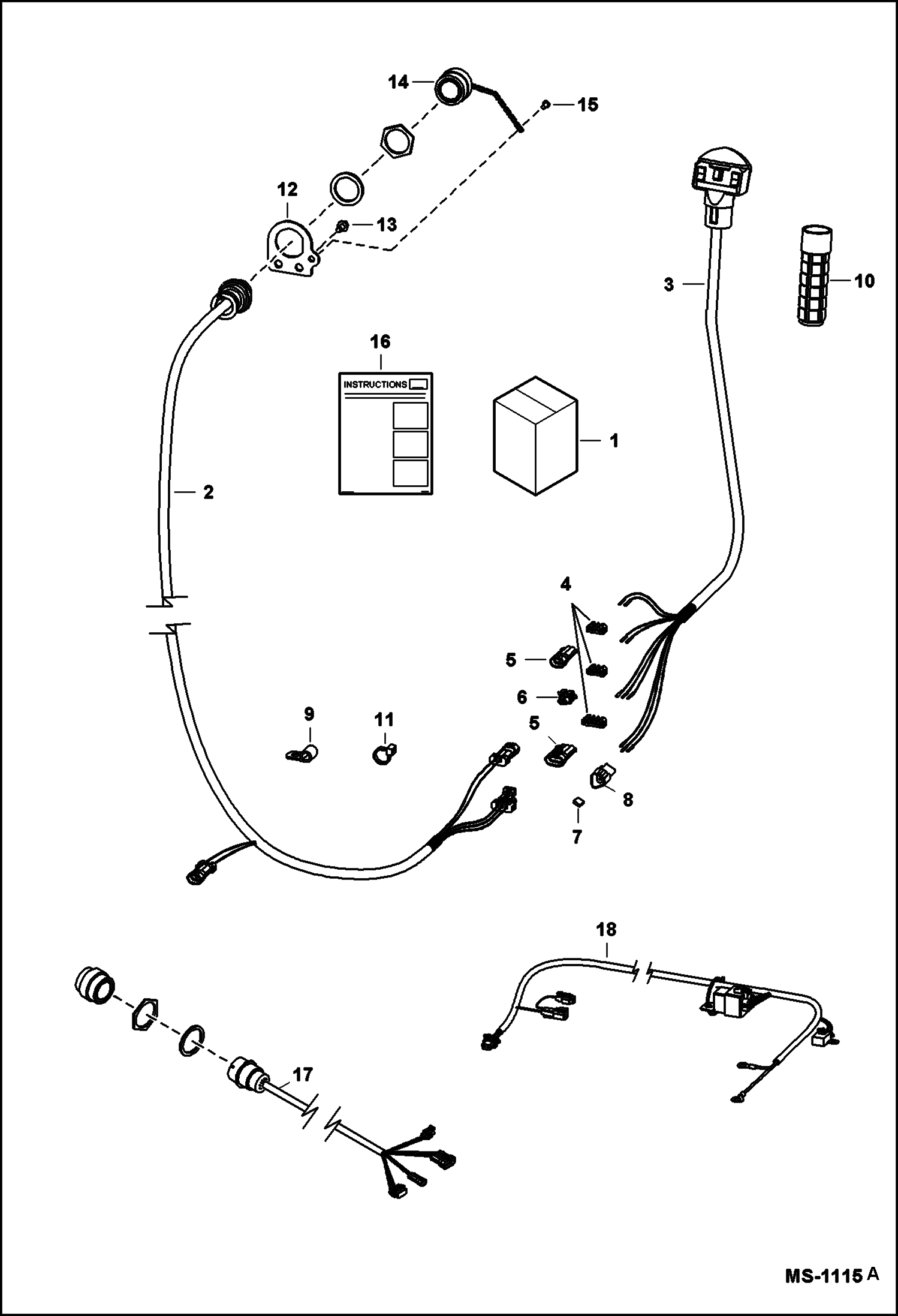Схема запчастей Bobcat V-BLADE - V-BLADE (Attachment Control Kit) (463 & 553) (60) Loader