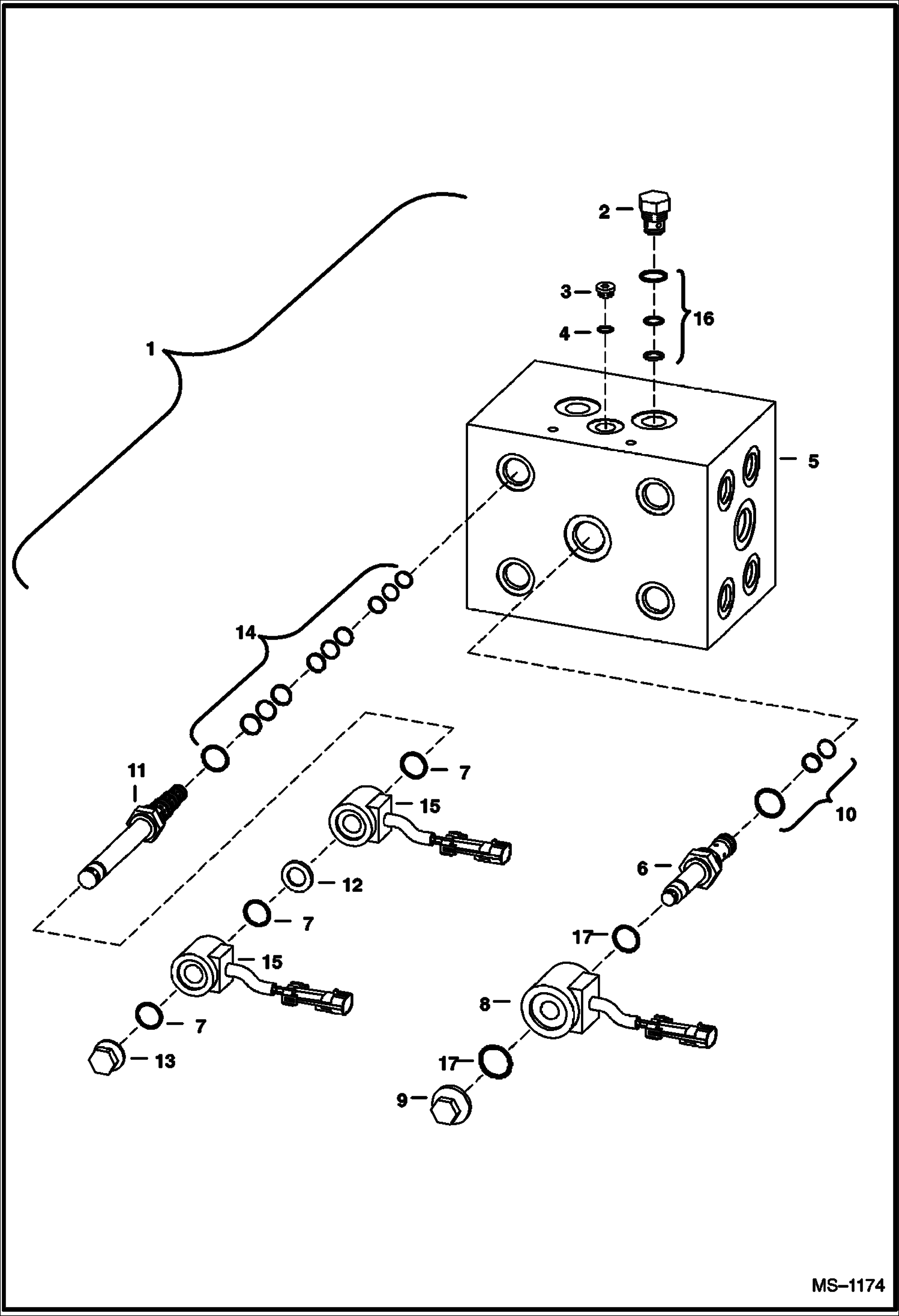 Схема запчастей Bobcat A-Series - STEERING VALVE HYDROSTATIC SYSTEM