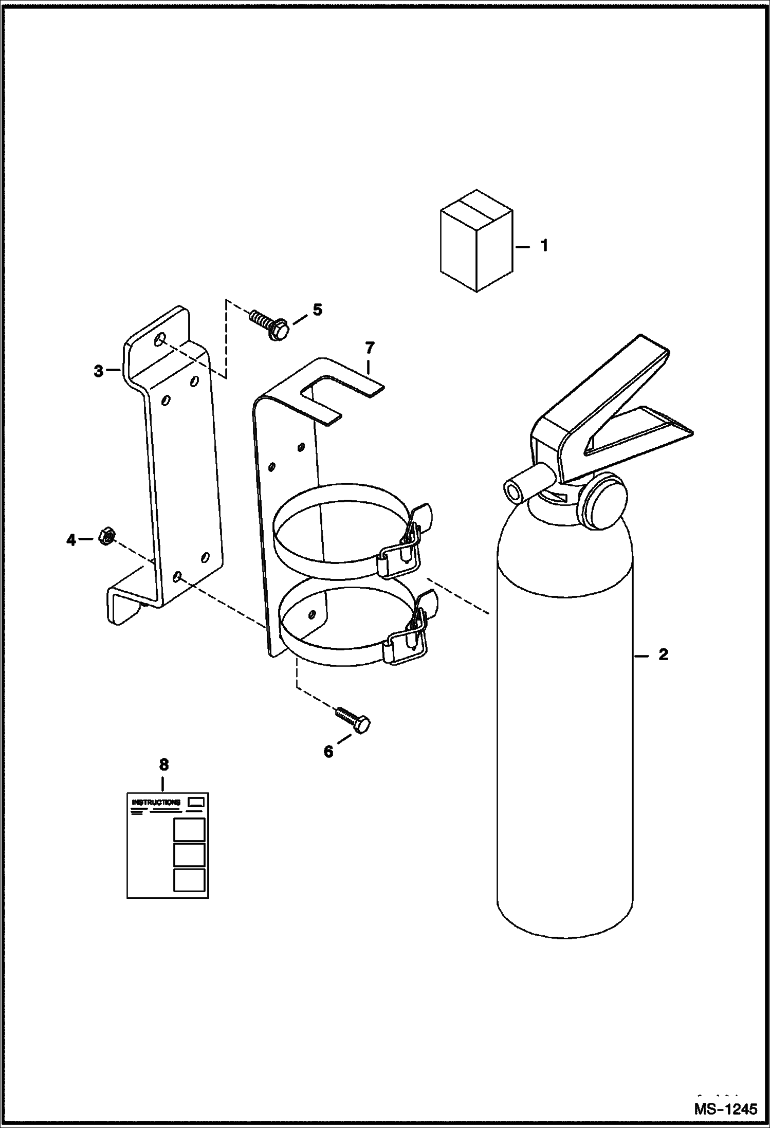 Схема запчастей Bobcat V518 - FIRE EXTINGUISHER ACCESSORIES & OPTIONS