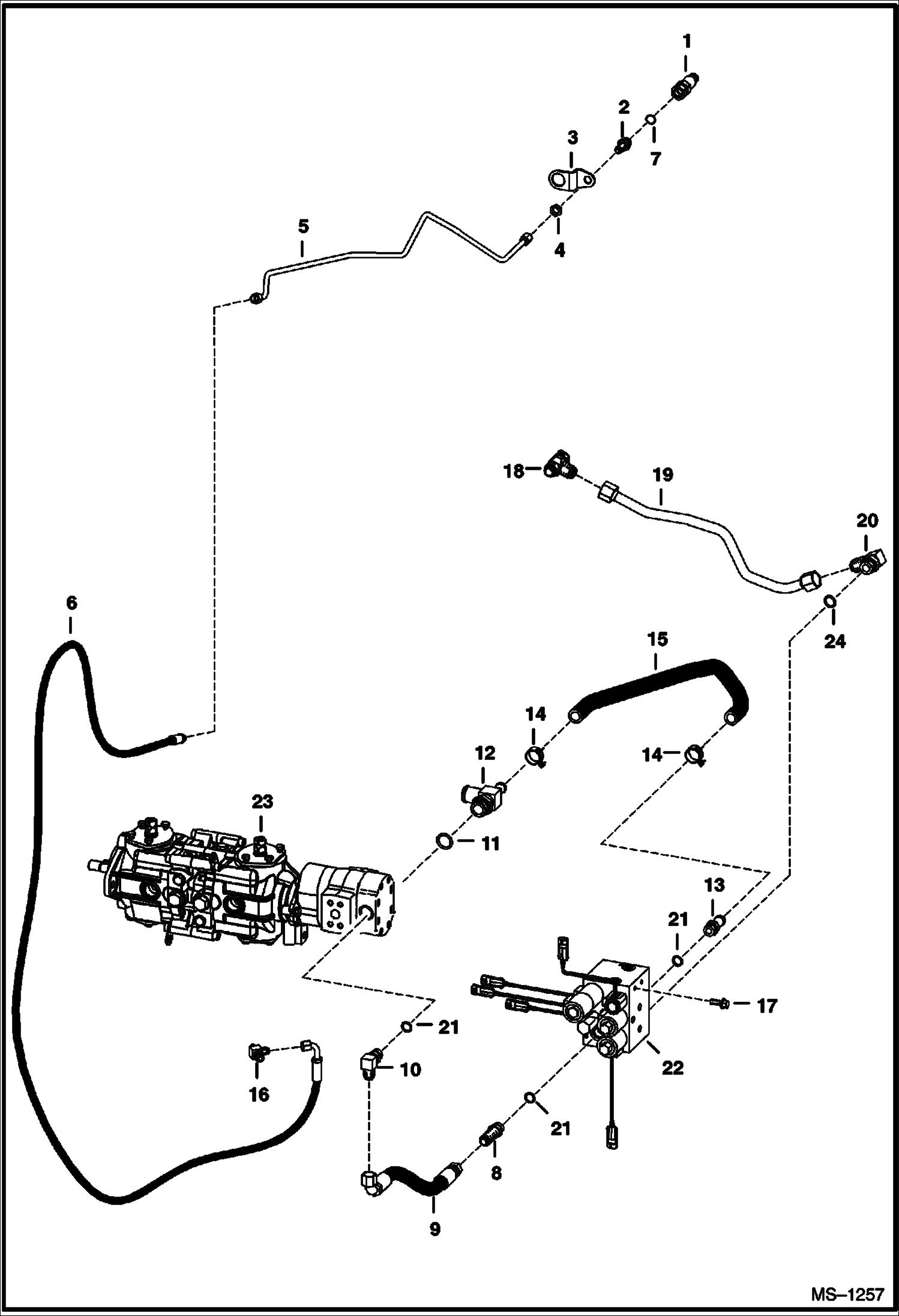 Схема запчастей Bobcat 700s - HIGH FLOW HYDRAULICS (S/N 500K12194 & Above, 517620248 - 517621198, 518112286 - 518112468 519021333 - 519024161, 519212390 - 519112516) HIGH FLOW HYDRAULICS