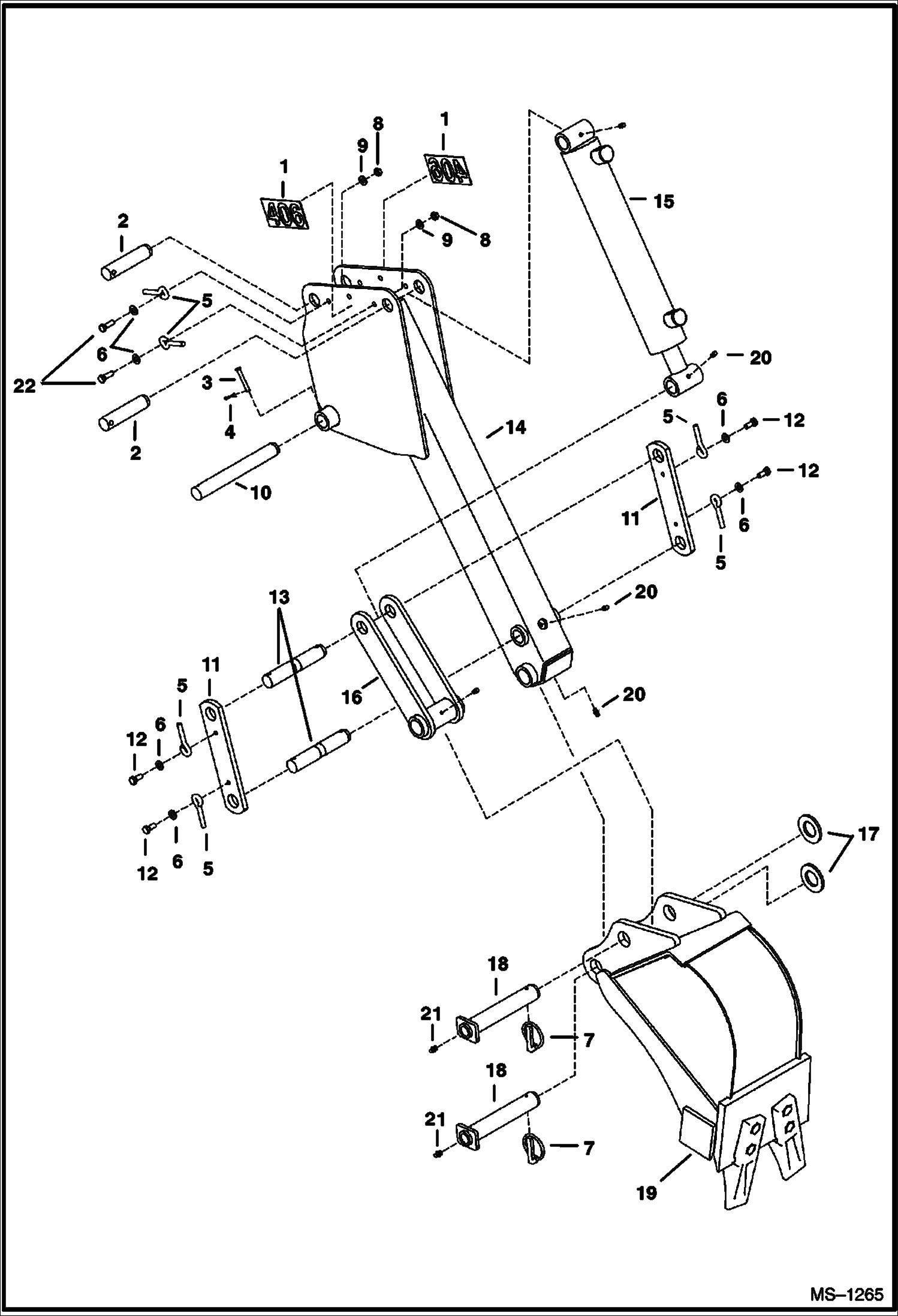 Схема запчастей Bobcat BACKHOE - BACKHOE (Dipper Group) (406) (506) 406/506 BACKHOE