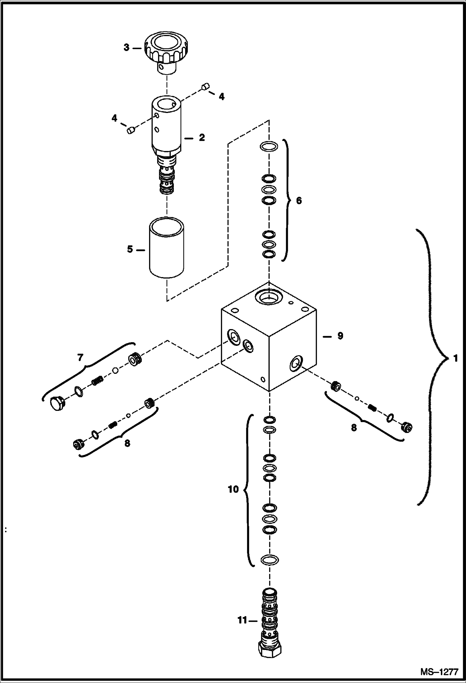 Схема запчастей Bobcat Mini Tracks Loaders - SPEED CONTROL VALVE HYDRAULIC SYSTEM