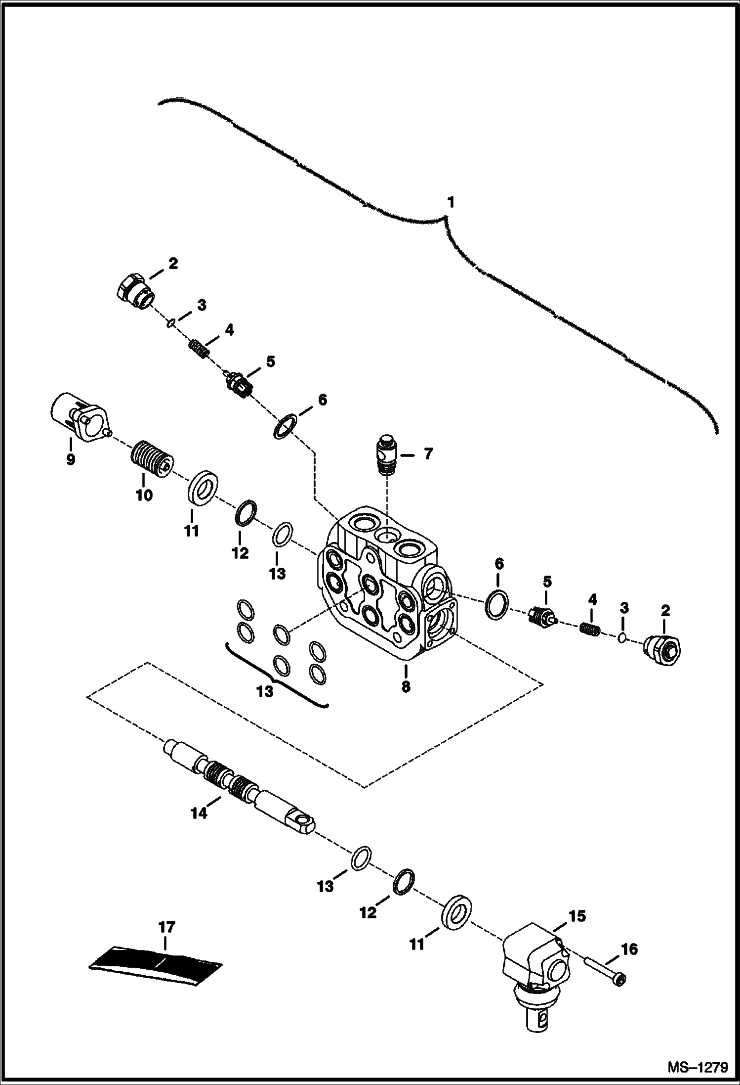 Схема запчастей Bobcat Mini Tracks Loaders - VALVE SECTION (Tilt) HYDRAULIC SYSTEM