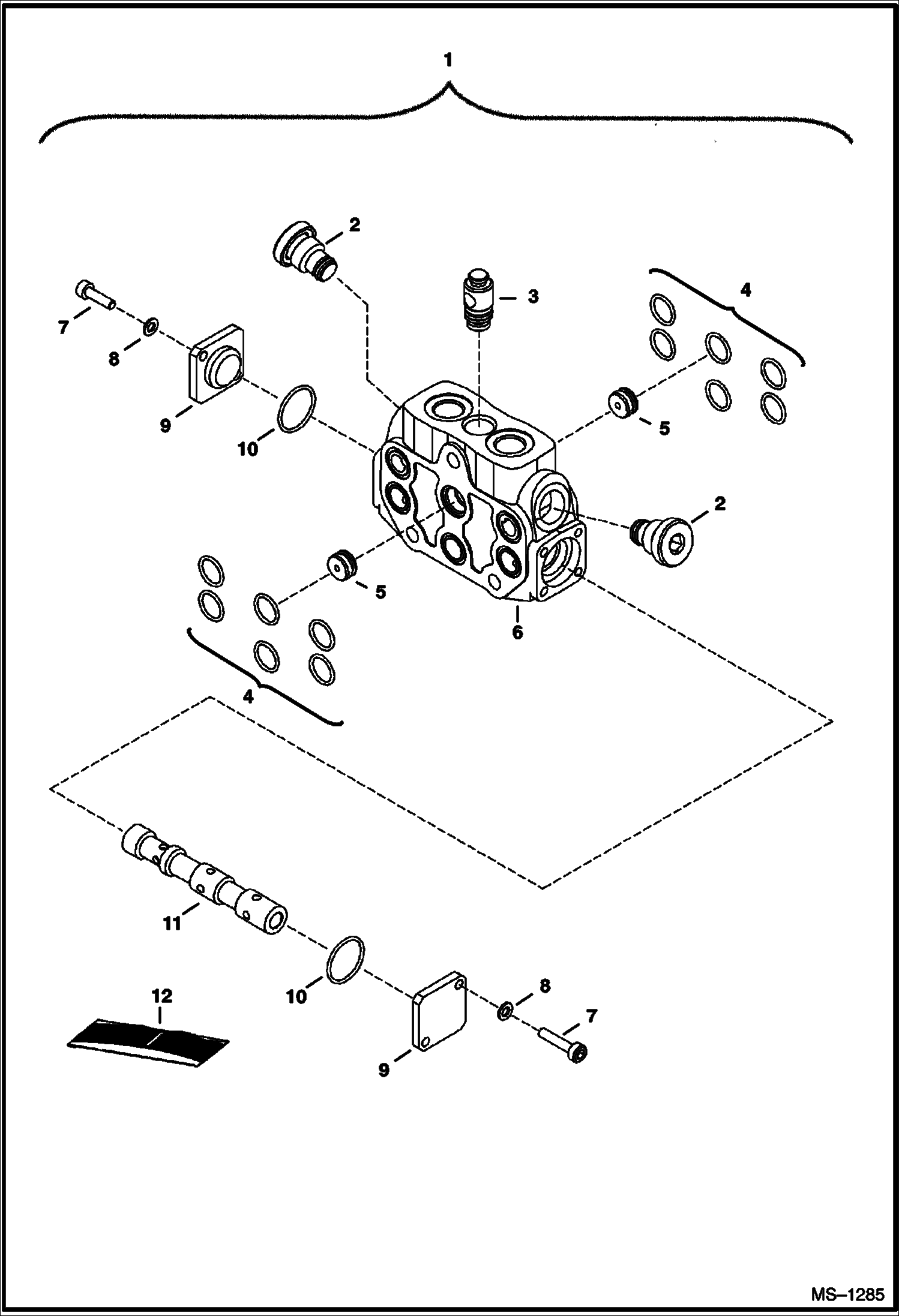 Схема запчастей Bobcat Mini Tracks Loaders - VALVE SECTION (Work) HYDRAULIC SYSTEM