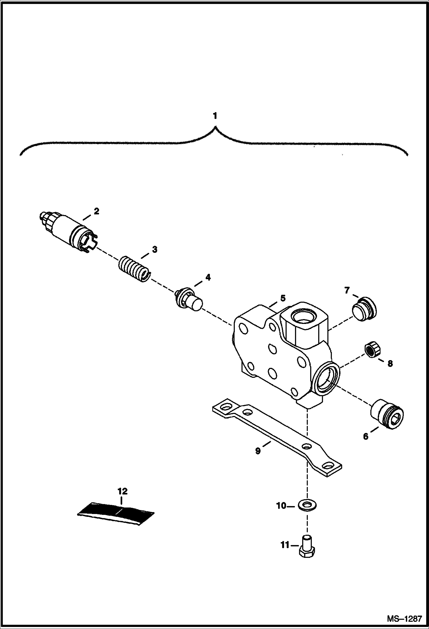 Схема запчастей Bobcat Mini Tracks Loaders - VALVE SECTION (Inlet) HYDRAULIC SYSTEM