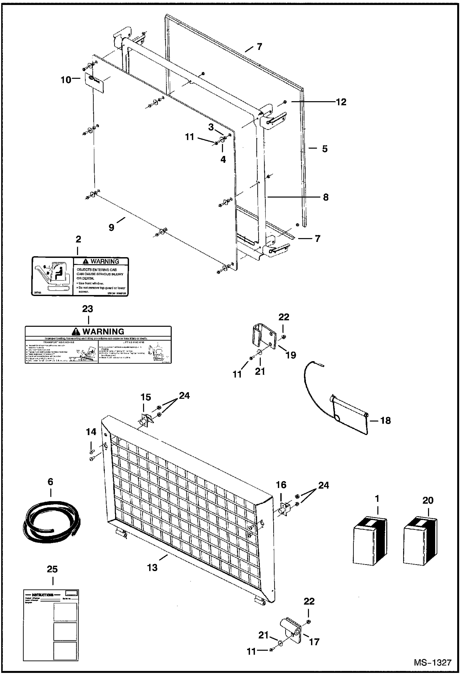 Схема запчастей Bobcat 331 - SPECIAL APPLICATIONS KIT (Canopy) ACCESSORIES & OPTIONS