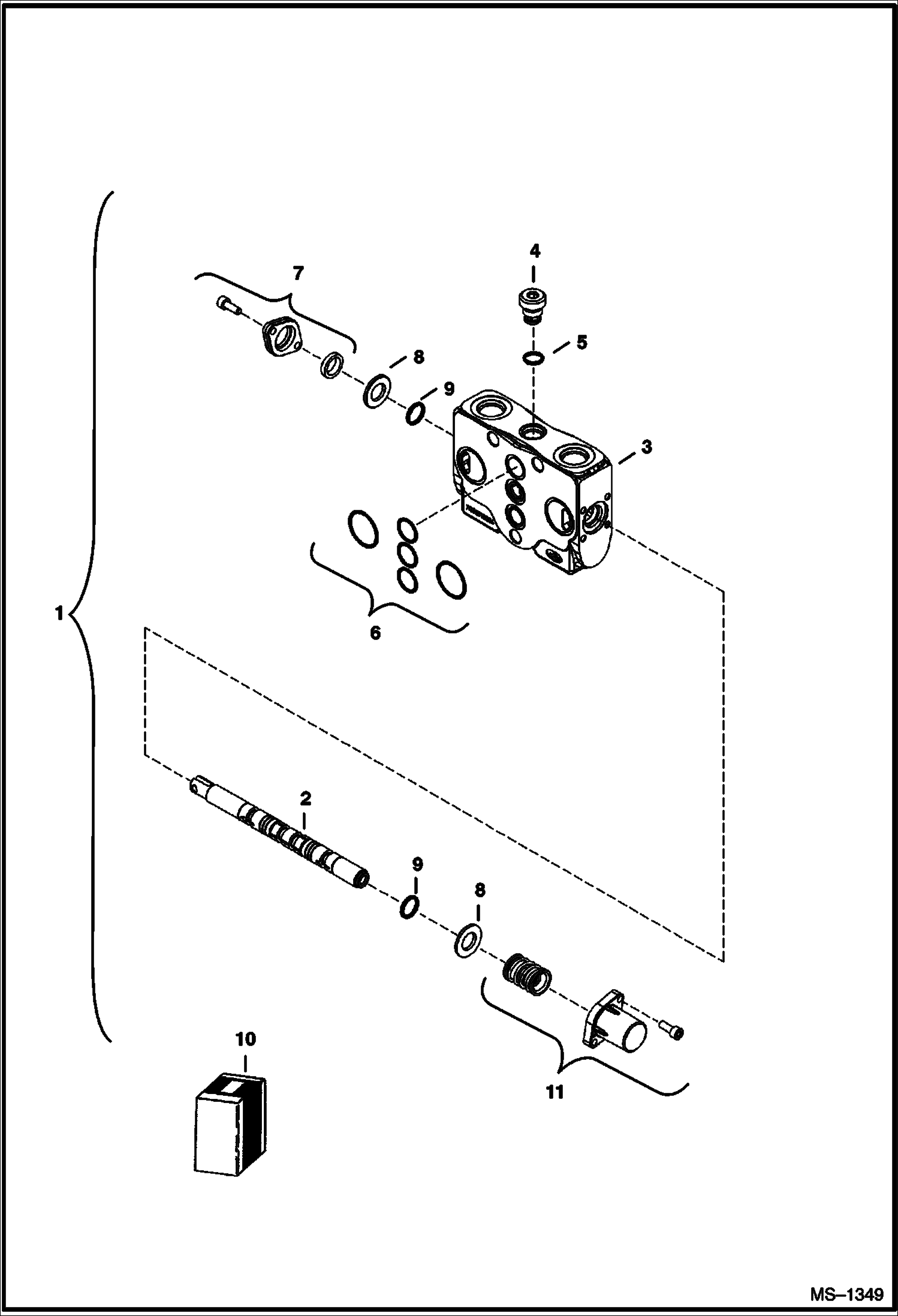 Схема запчастей Bobcat 322 - VALVE SECTION (Blade) (S/N 223812347 & Above, 223514377 & Above, 223911001 & Above, 224011001 & Above) HYDRAULIC SYSTEM