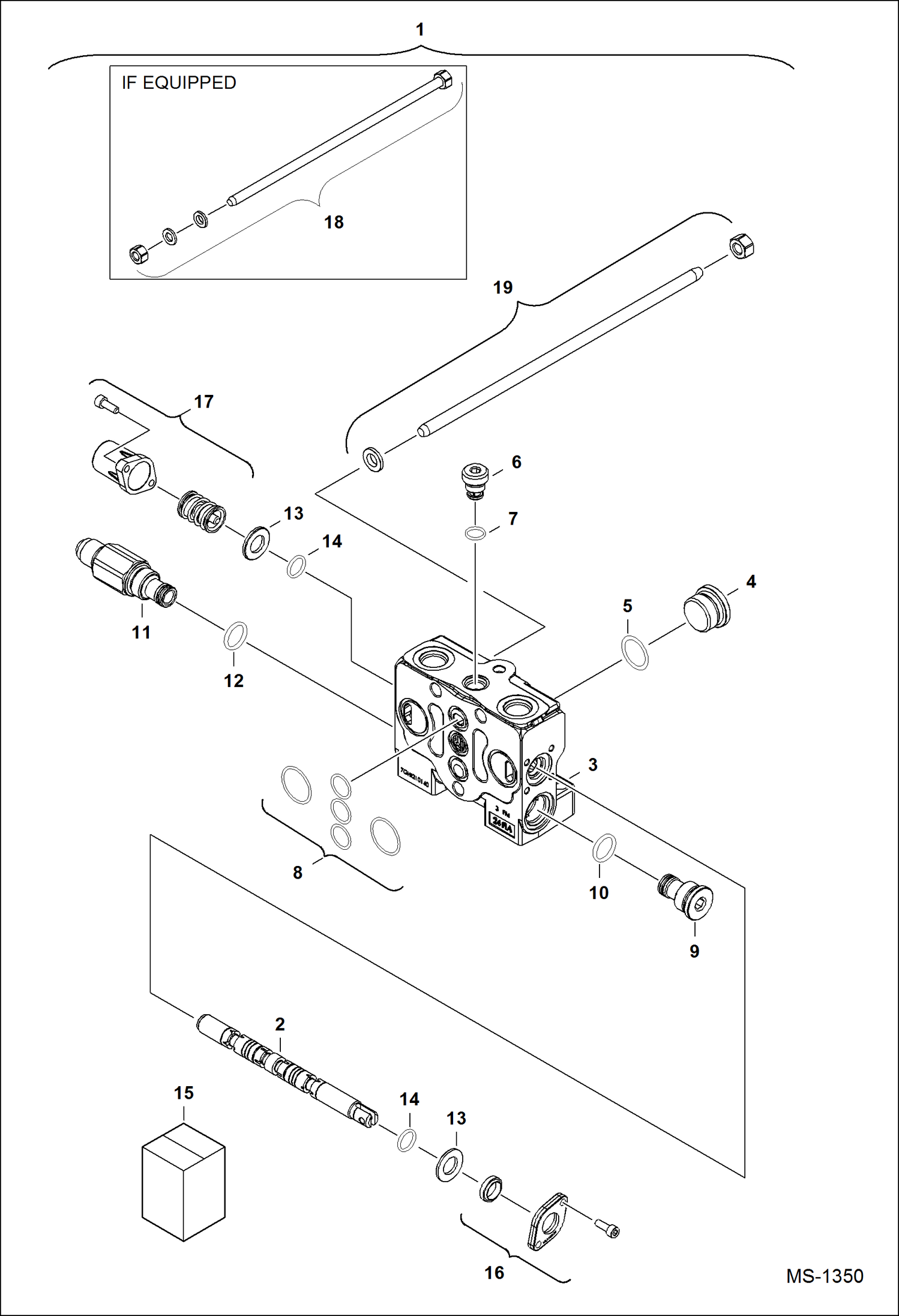 Схема запчастей Bobcat 320 - VALVE SECTION (Auxiliary) (S/N 223812347 & Above, 223514377 & Above, 223911001 & Above, 224011001 & Above) HYDRAULIC SYSTEM