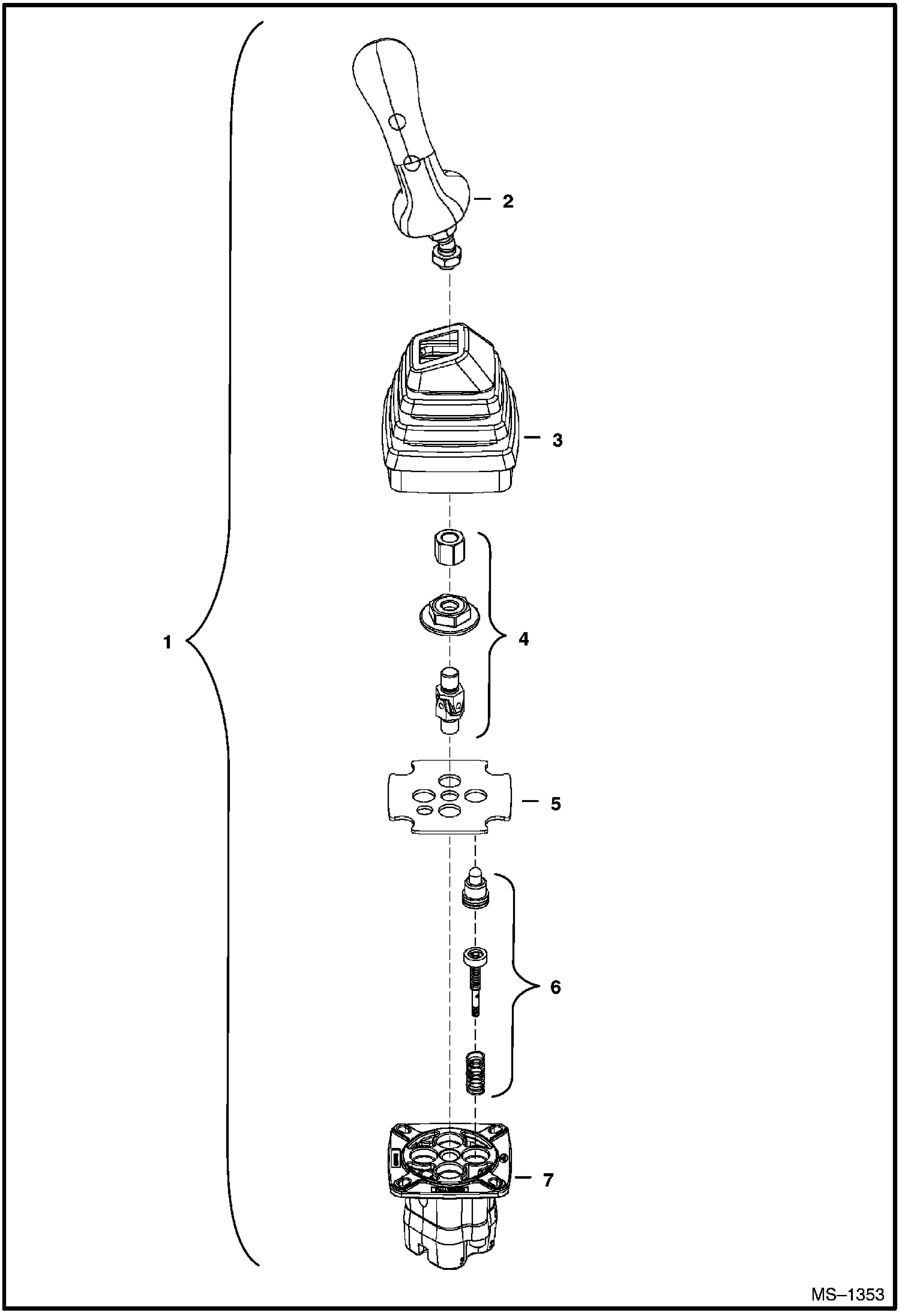 Схема запчастей Bobcat 322 - RH JOYSTICK CONTROLS (S/N 223812347 & Above, 223514377 & Above, 223911001 & Above, 224011001 & Above) HYDRAULIC SYSTEM