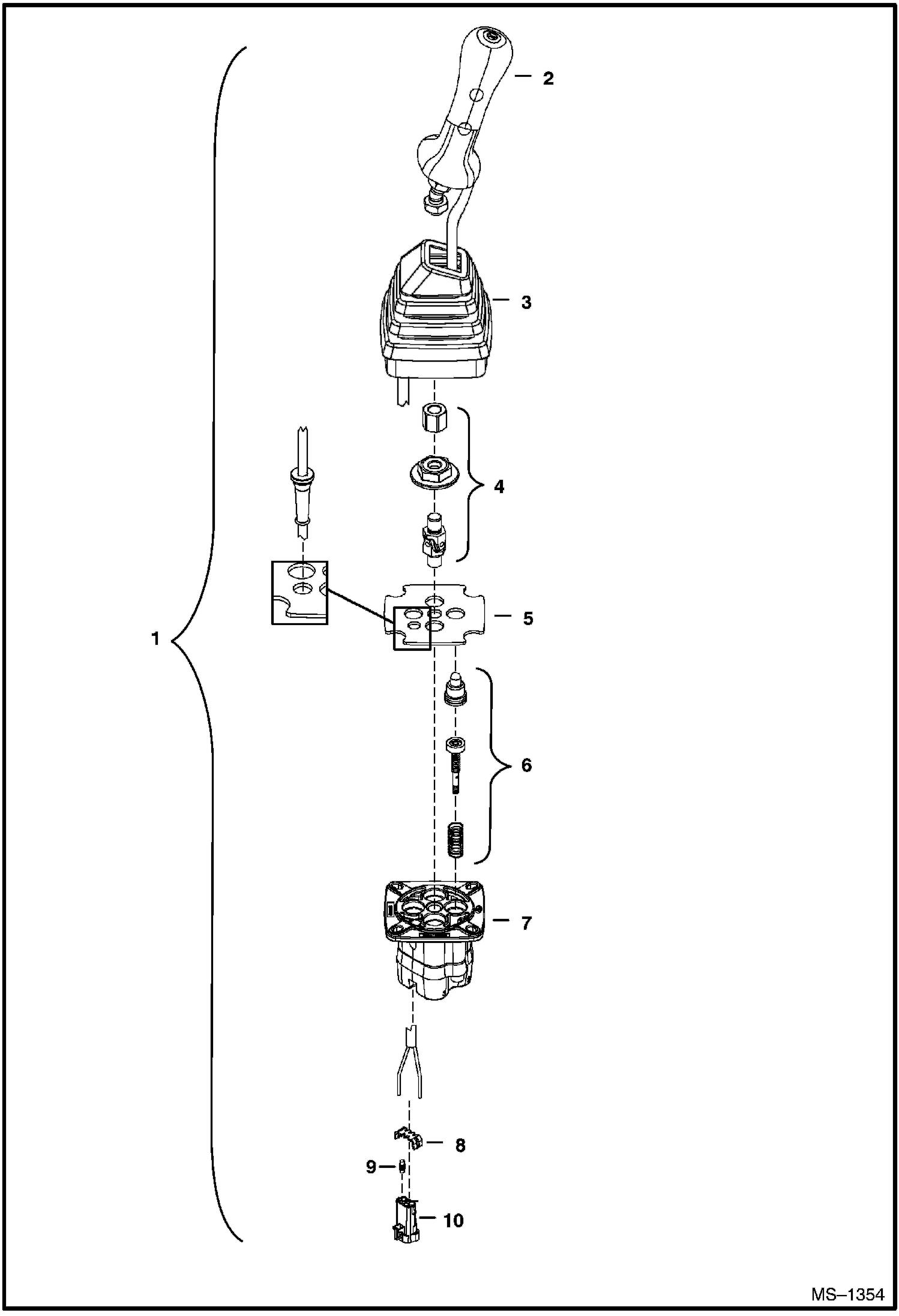 Схема запчастей Bobcat 337 - LH JOYSTICK HYDRAULIC SYSTEM