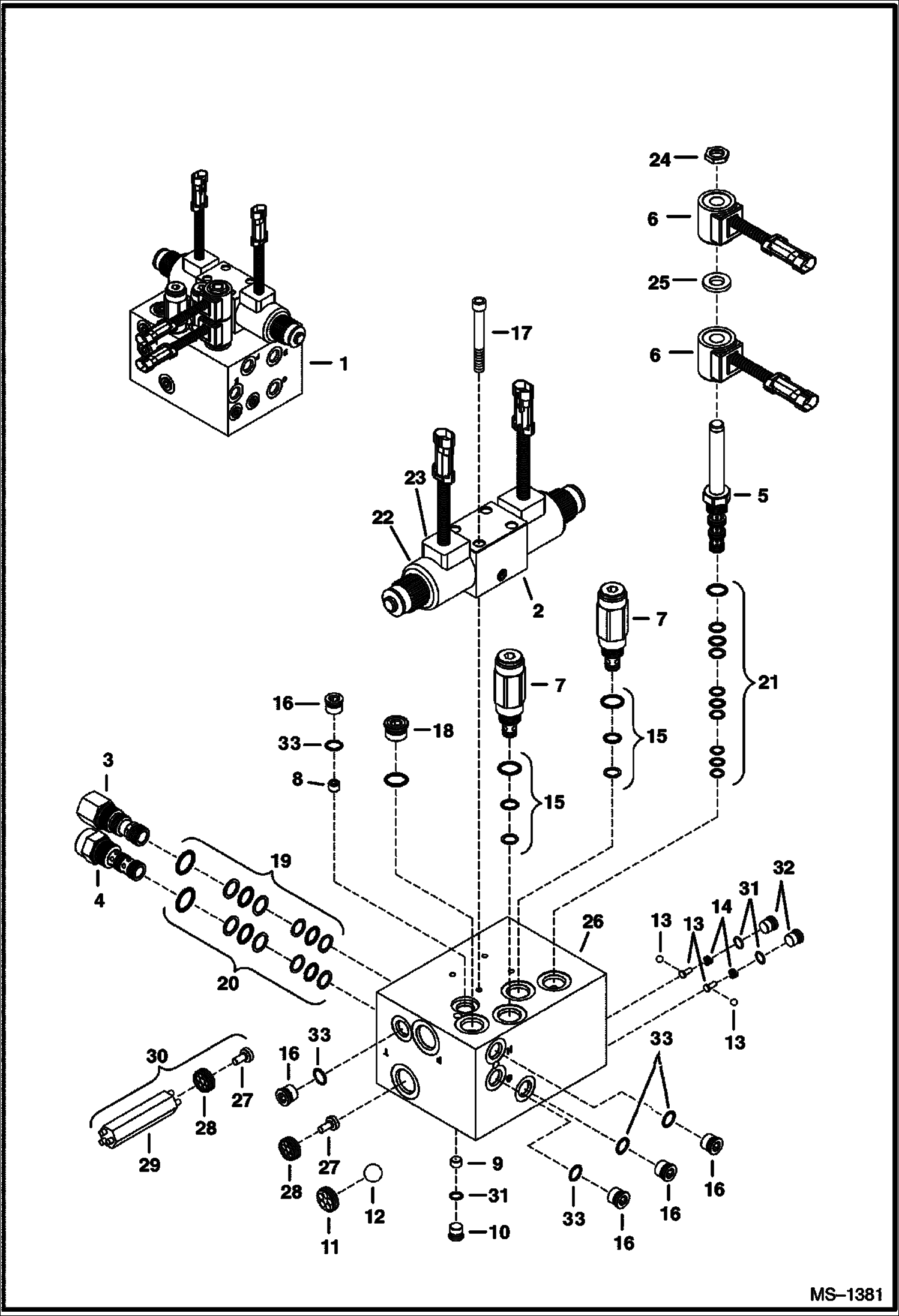 Схема запчастей Bobcat BACKHOE - BOB-TACH MOUNTED BACKHOE (Control Valve) BOBTACH BACKHOE