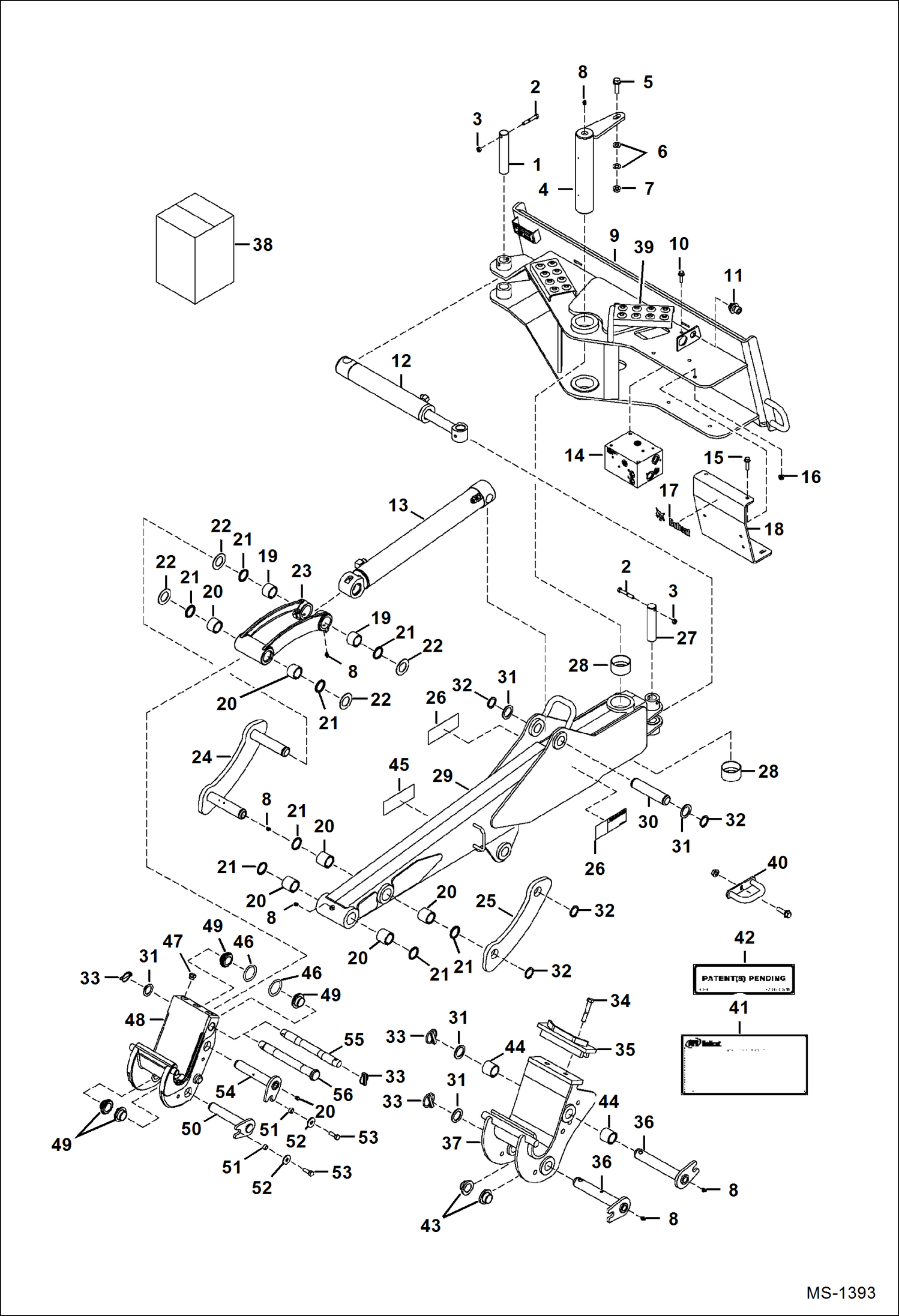 Схема запчастей Bobcat BACKHOE - BOB-TACH MOUNTED BACKHOE (Frame & Boom) BOBTACH BACKHOE