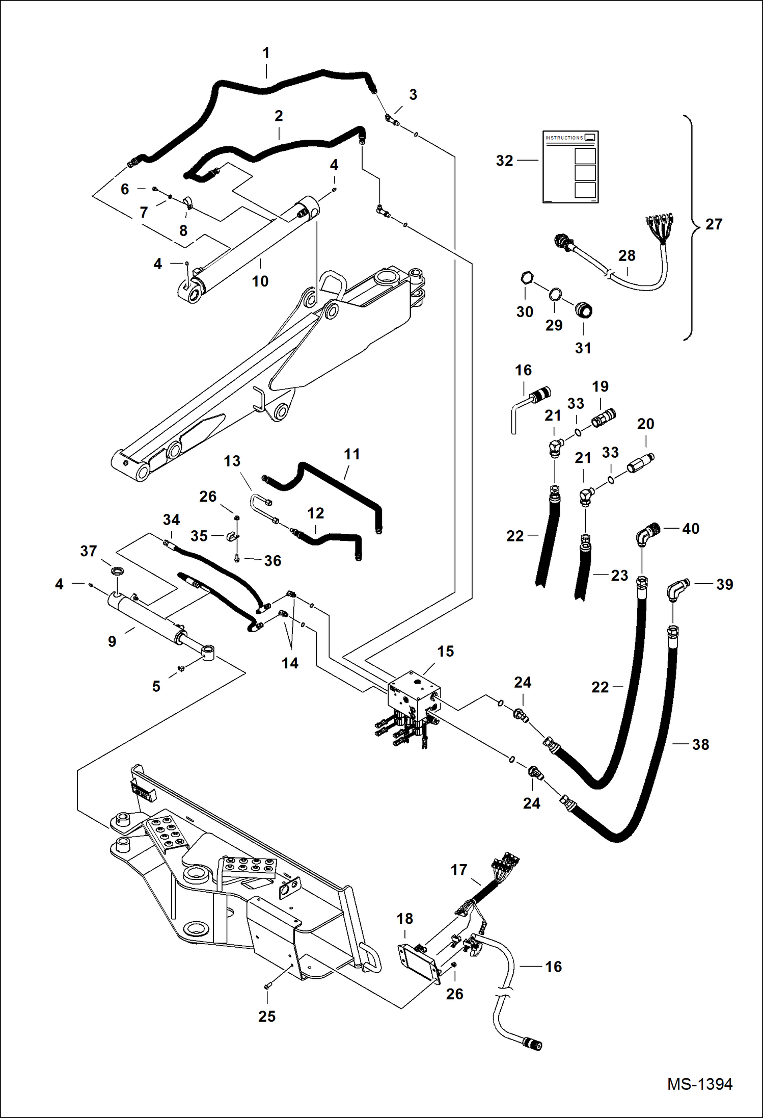 Схема запчастей Bobcat BACKHOE - BOB-TACH MOUNTED BACKHOE (Hydraulic & Electrical) BOBTACH BACKHOE