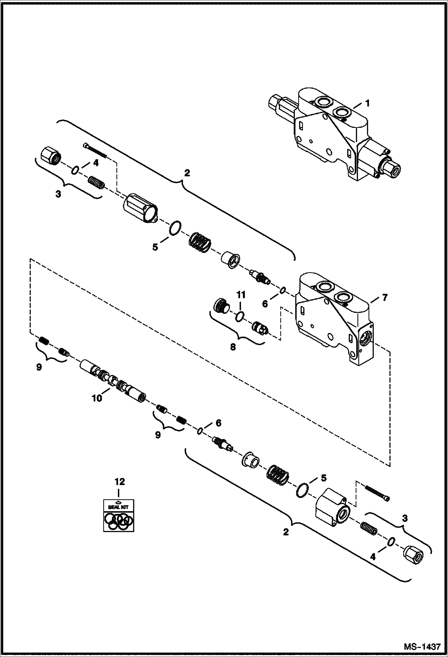 Схема запчастей Bobcat 331 - VALVE SECTION (Slew) HYDRAULIC SYSTEM