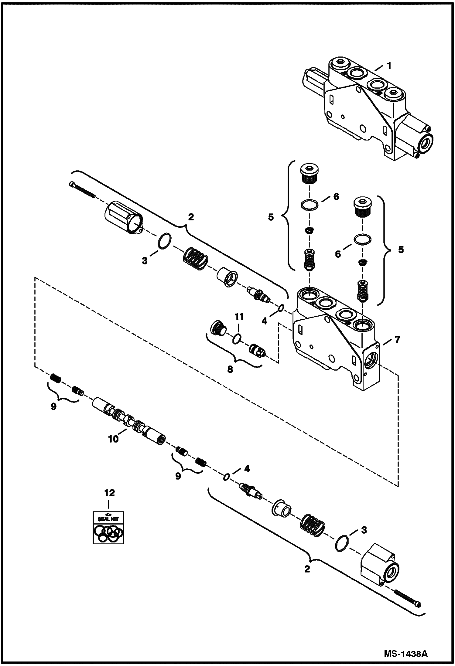 Схема запчастей Bobcat 334 - CONTROL VALVE (Arm Section) HYDRAULIC SYSTEM