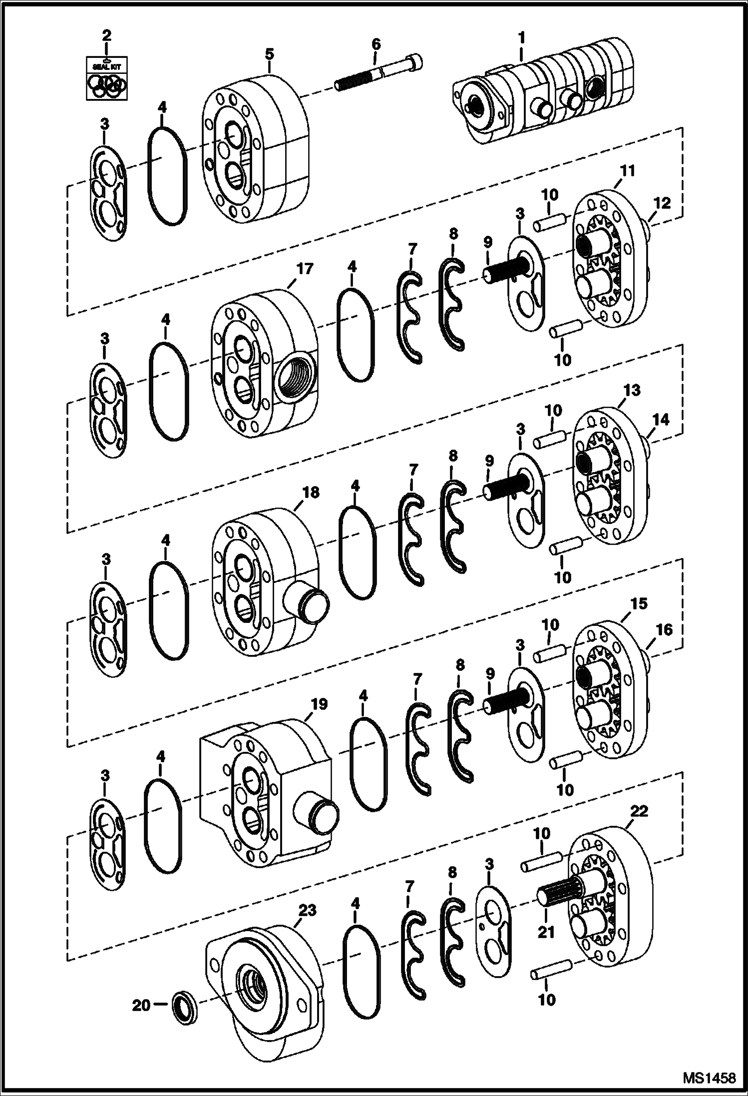 Схема запчастей Bobcat A-Series - HIGH FLOW GEAR PUMP HIGH FLOW HYDRAULICS