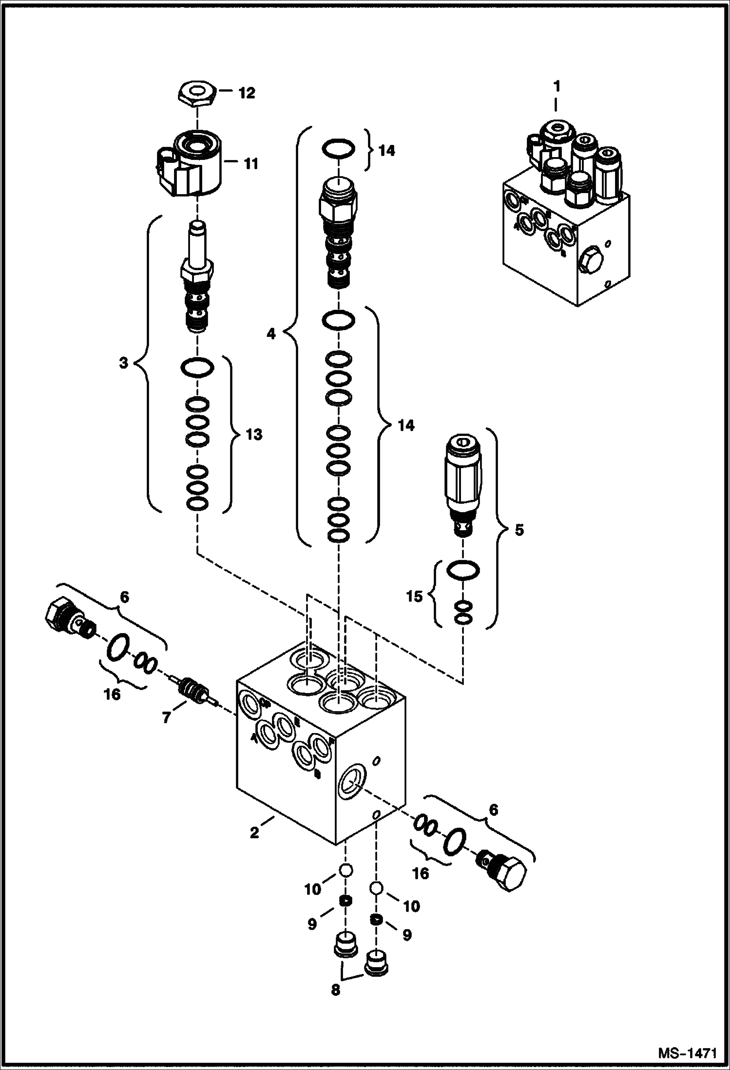 Схема запчастей Bobcat 430 - SECONDARY AUXILIARY VALVE ACCESSORIES & OPTIONS