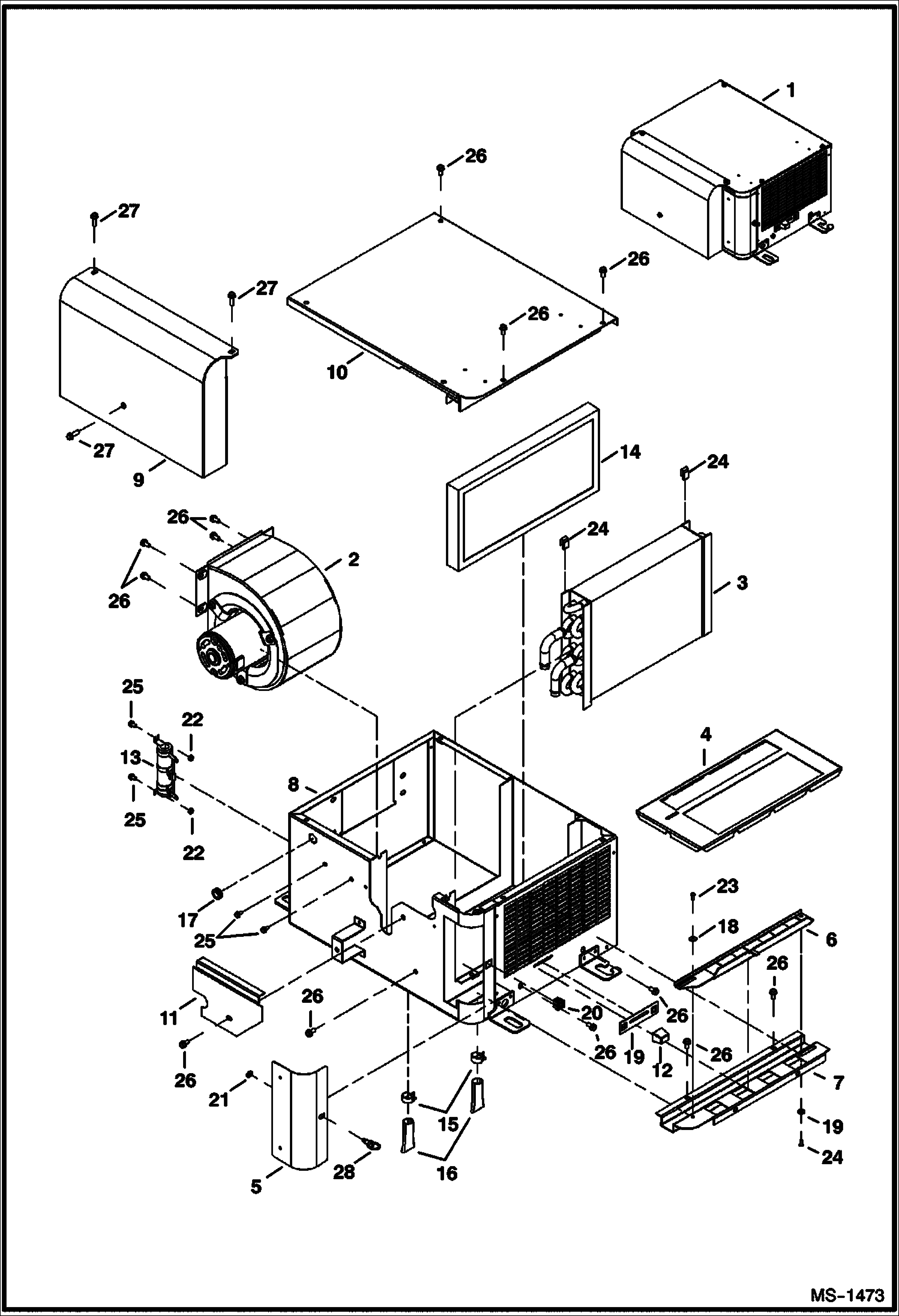 Схема запчастей Bobcat 331 - HEATER (Heater Box) (S/N) (331) 234316620 & Above, (331E) 234413304 & Above, (334) 234515420 & Above ACCESSORIES & OPTIONS