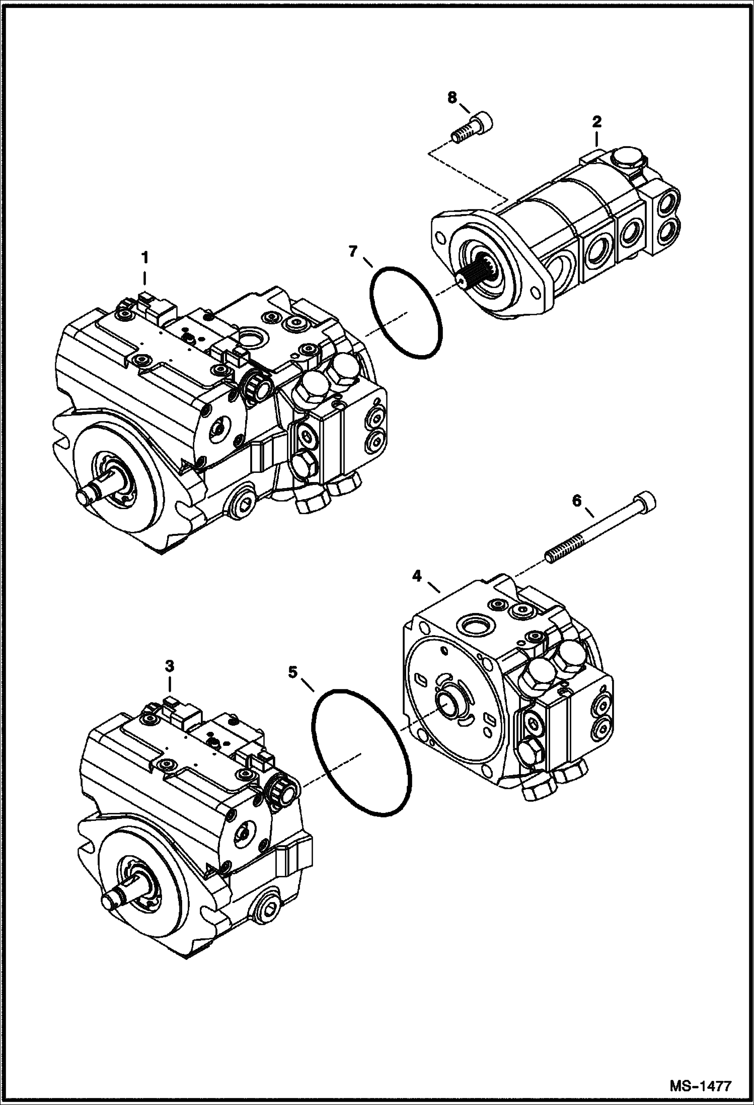 Схема запчастей Bobcat 5610 - HYDROSTATIC PUMP HYDROSTATIC SYSTEM