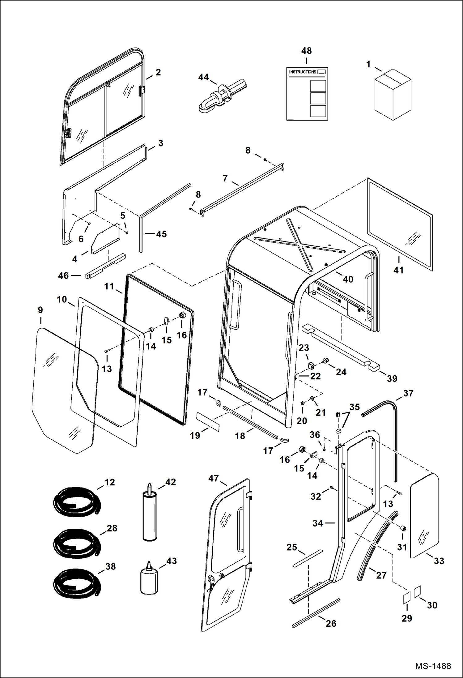 Схема запчастей Bobcat 337 - CANOPY ENCLOSURE KIT ACCESSORIES & OPTIONS