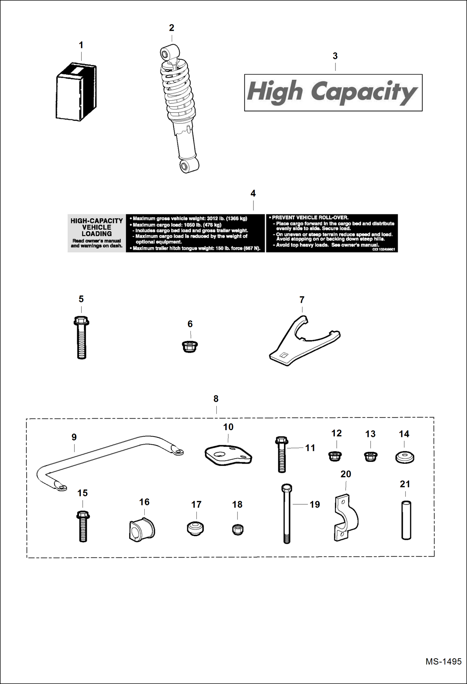 Схема запчастей Bobcat 2200 - HIGH CAPACITY SUSPENSION KIT ACCESSORIES & OPTIONS