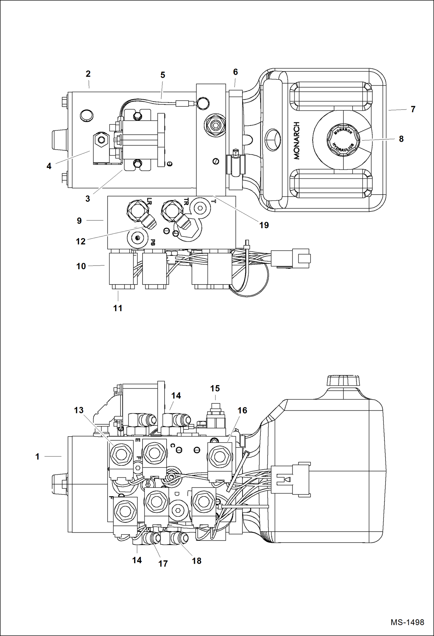 Схема запчастей Bobcat 2300 - POWER UNIT (Intellitach Hydraulics) HYDRAULICS