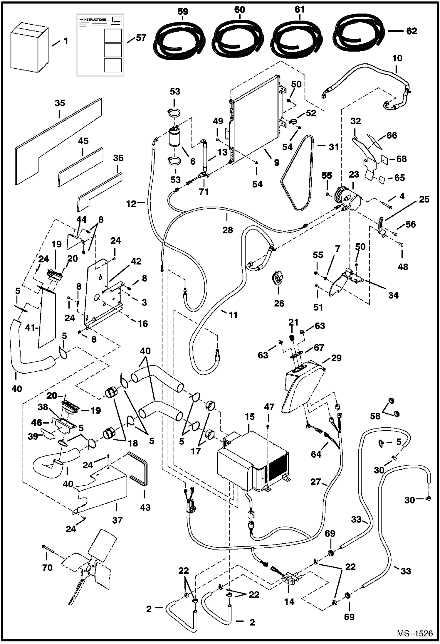 Схема запчастей Bobcat 337 - HVAC KIT (S/N 233312120 & Above and 233212151 & Above) ACCESSORIES & OPTIONS