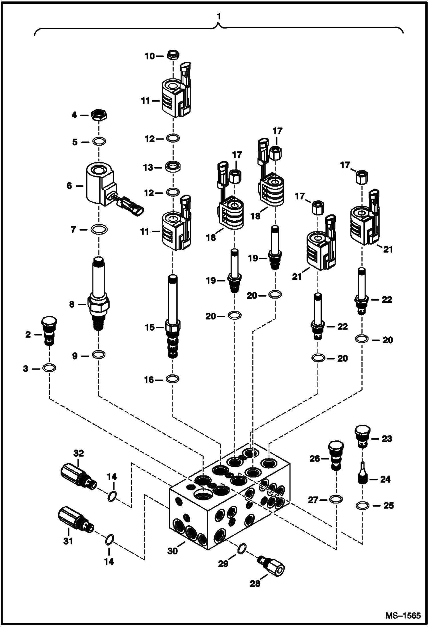 Схема запчастей Bobcat 5600 - STEERING & BOX VALVE HYDROSTATIC SYSTEM