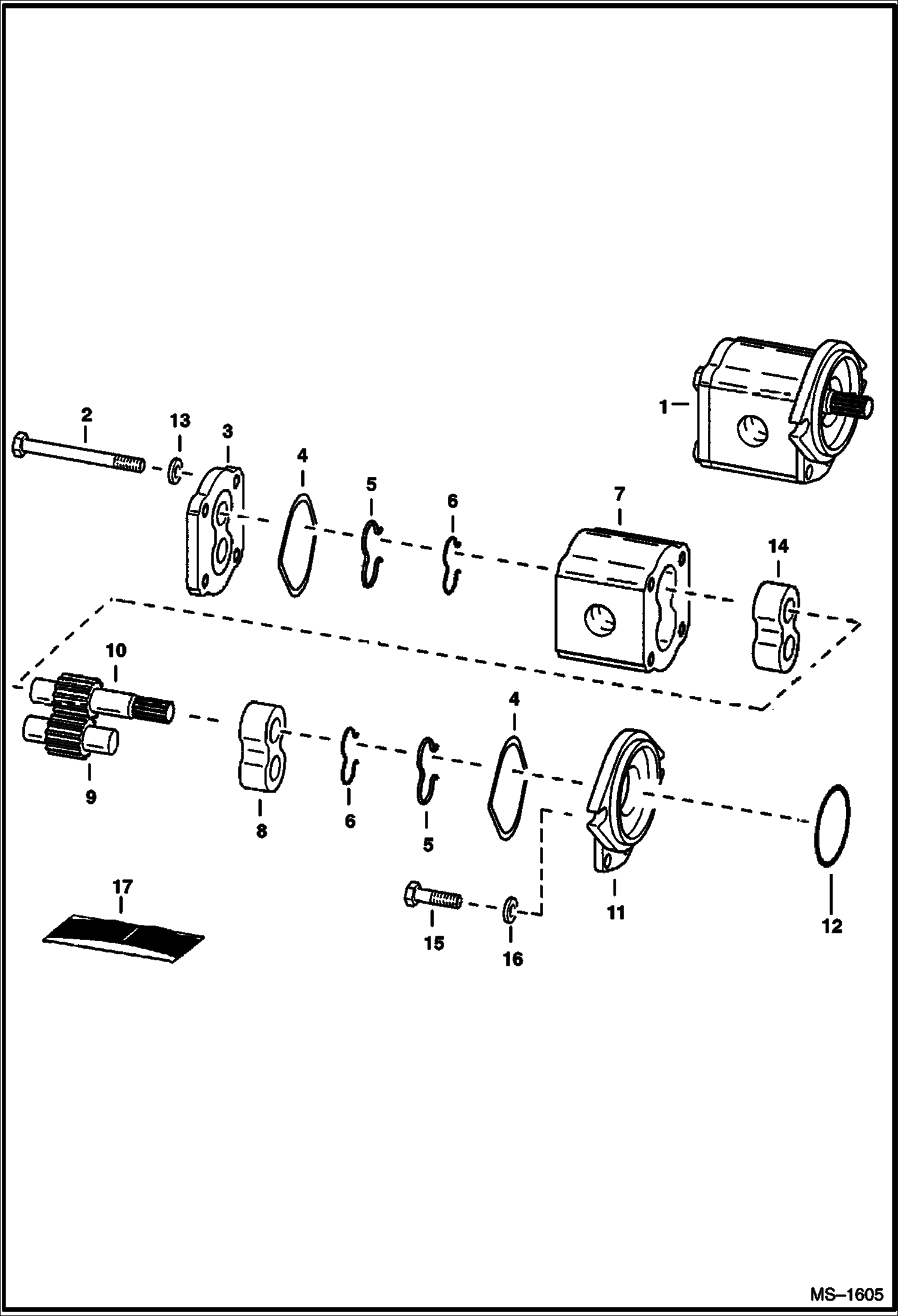 Схема запчастей Bobcat 800s - GEAR PUMP (S/N 514146035, 514240999, 517911999 & Below) HYDROSTATIC SYSTEM