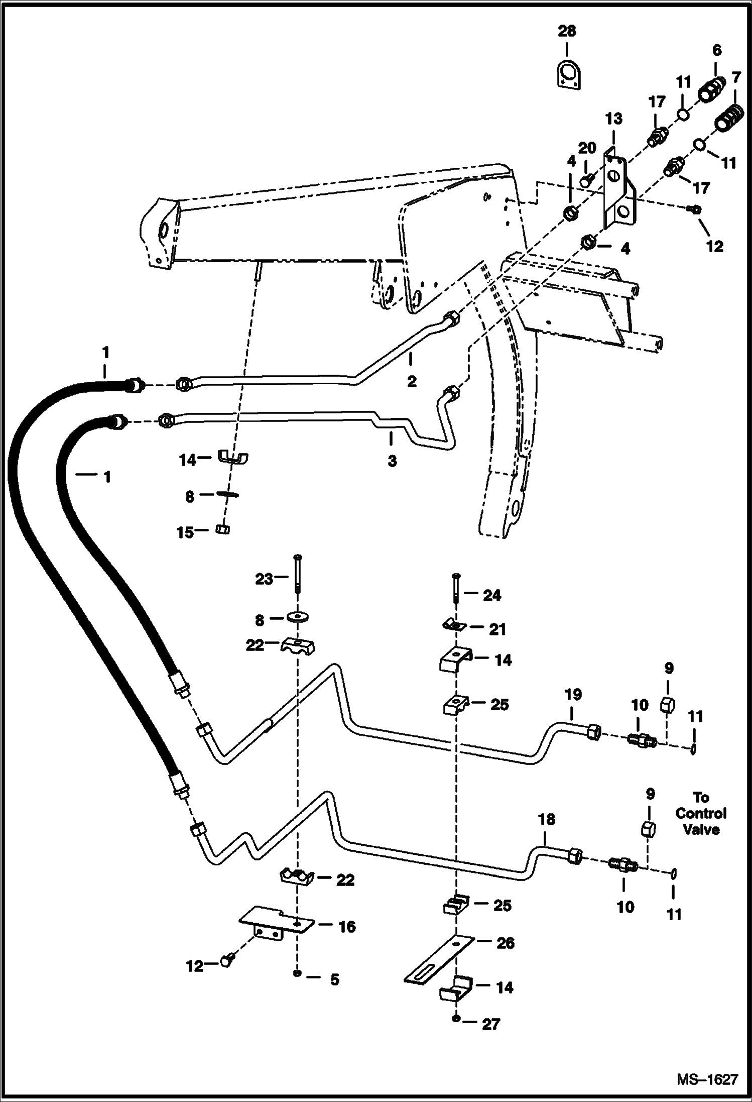 Схема запчастей Bobcat 800s - AUXILIARY HYDRAULICS HYDRAULIC SYSTEM