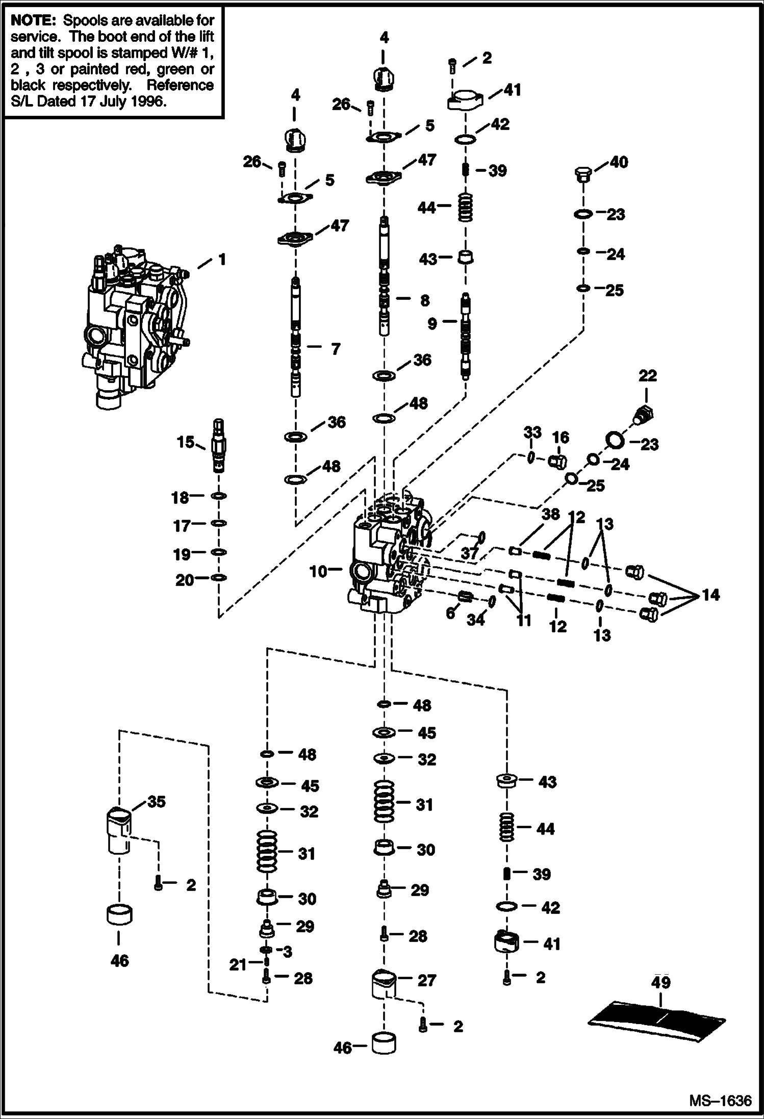 Схема запчастей Bobcat 800s - HYDRAULIC CONTROL VALVE (AHC) (Service Valve) HYDRAULIC SYSTEM