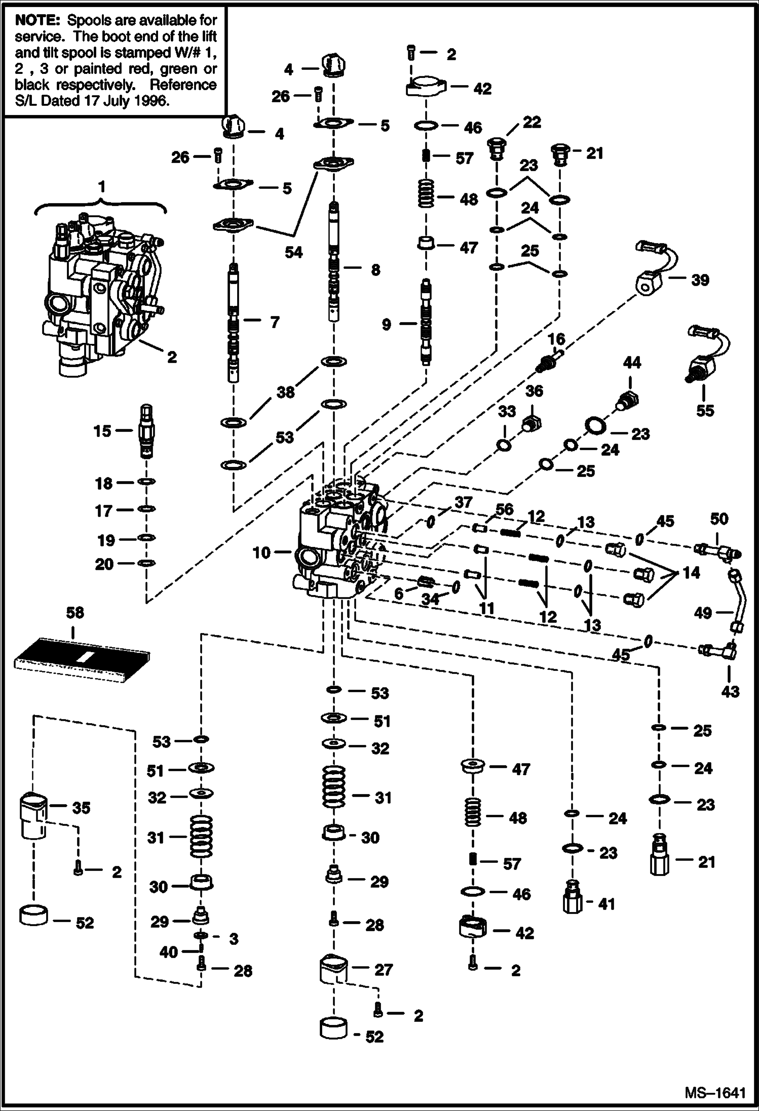 Схема запчастей Bobcat 800s - HYDRAULIC CONTROL VALVE (W/ BICS Control Valve) (for Advanced Hand Controls) HYDRAULIC SYSTEM