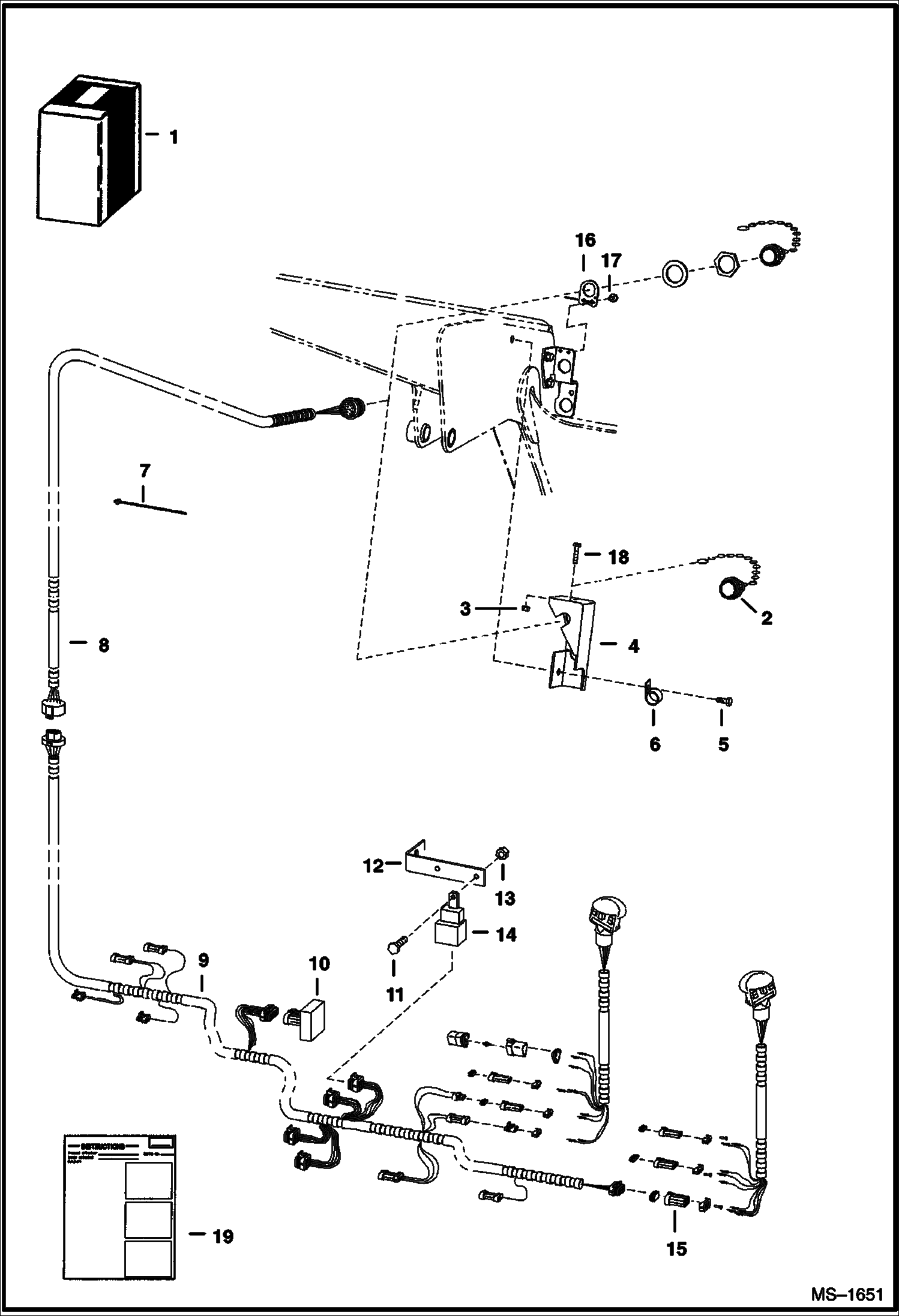 Схема запчастей Bobcat 800s - ELECTRICAL CONTROLS KIT (Attachments) (For Machines W/AHC) ACCESSORIES & OPTIONS