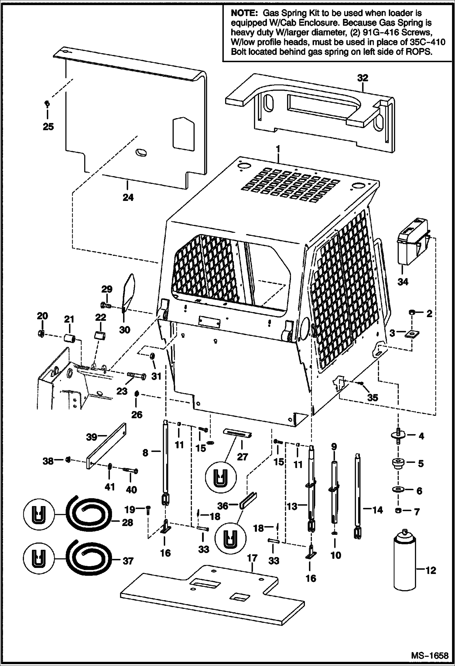 Схема запчастей Bobcat 800s - OPERATOR CAB MAIN FRAME