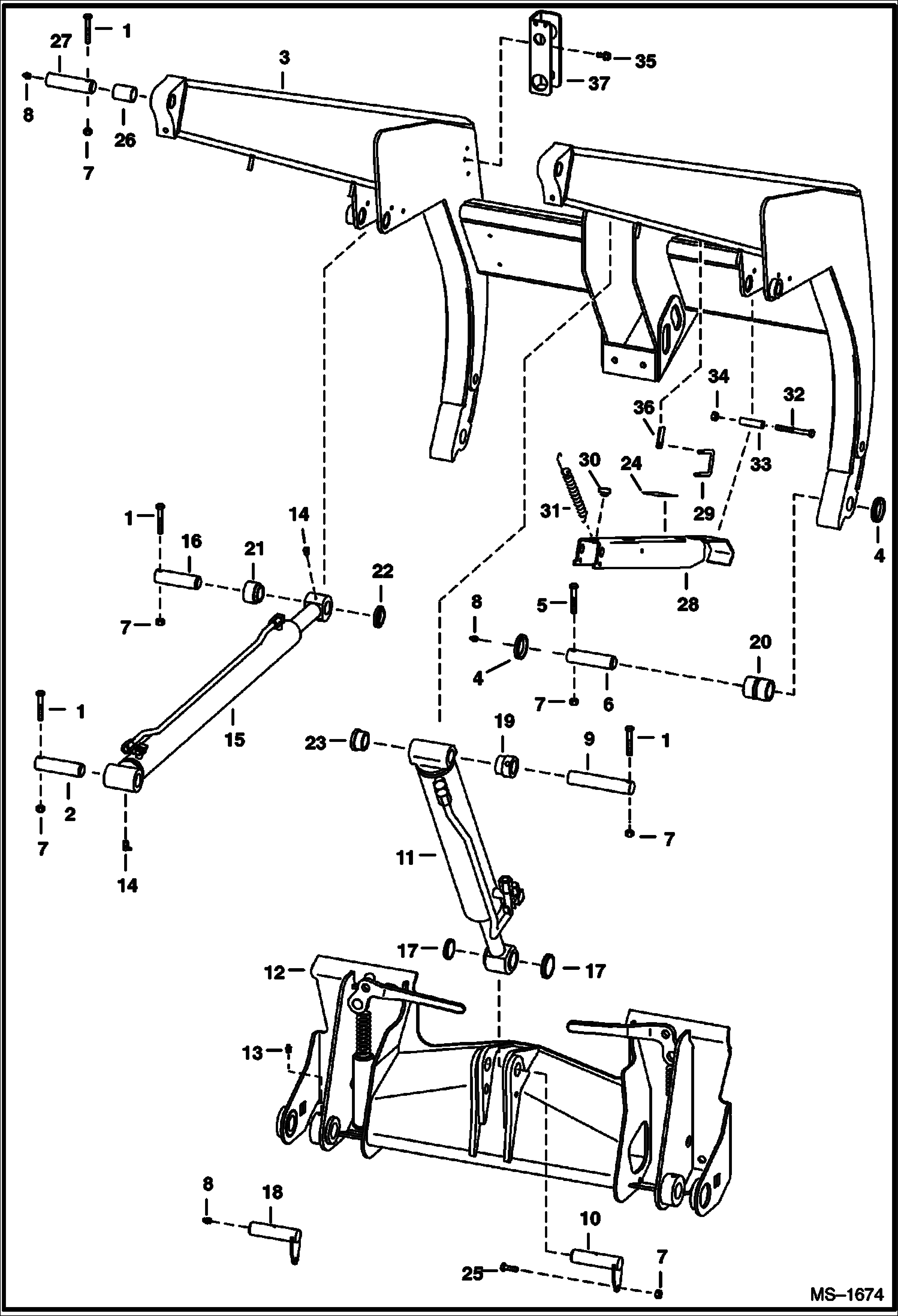 Схема запчастей Bobcat 800s - LIFT ARM & BOB-TACH MAIN FRAME