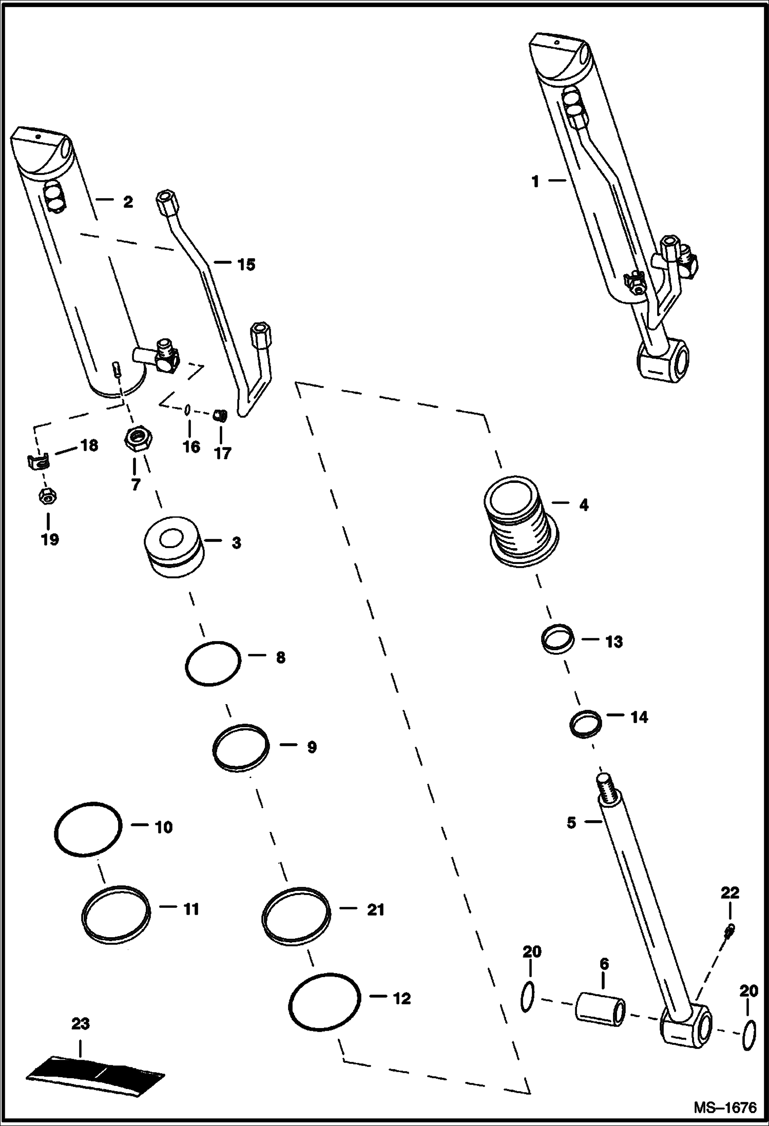 Схема запчастей Bobcat 800s - TILT CYLINDER (1.625 Rod) (5144 12937 & Above, 5145 11039 & Above, 5146 11032 & Above) HYDRAULIC SYSTEM