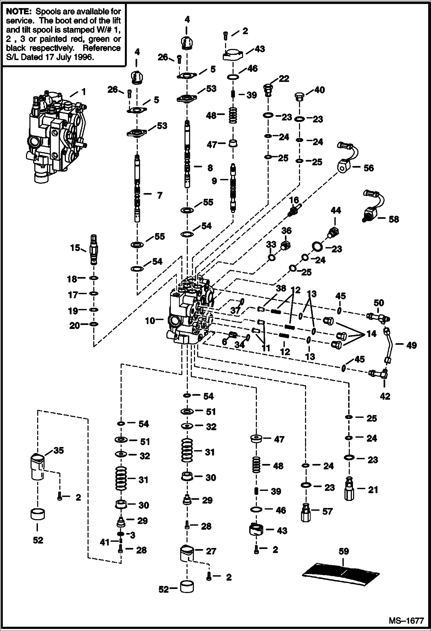 Схема запчастей Bobcat 800s - HYDRAULIC CONTROL VALVE (Standard Flow) (For AHC) HYDRAULIC SYSTEM