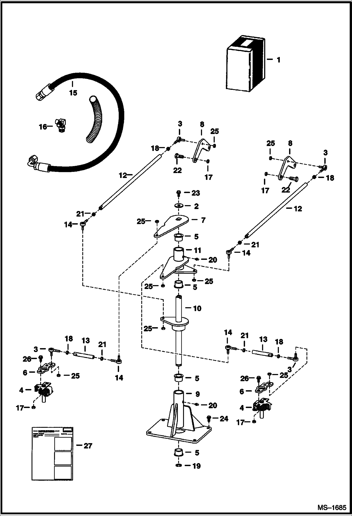 Схема запчастей Bobcat 800s - PEDESTAL STEERING KIT (S/N 5144 18904, 5145 20062, 5146 20146 & Below) ACCESSORIES & OPTIONS