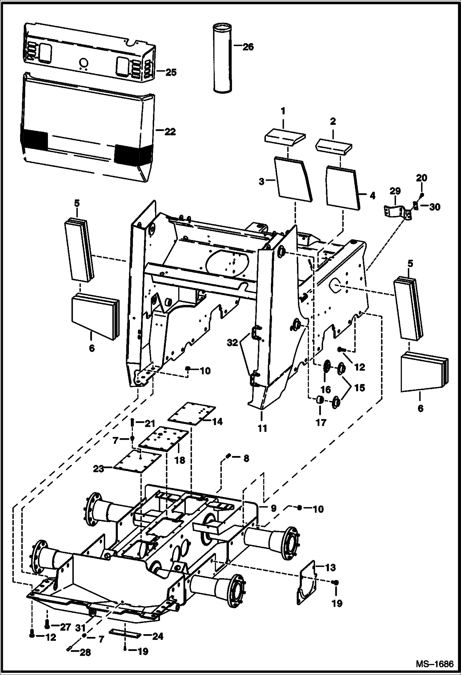 Схема запчастей Bobcat 800s - MAIN FRAME MAIN FRAME