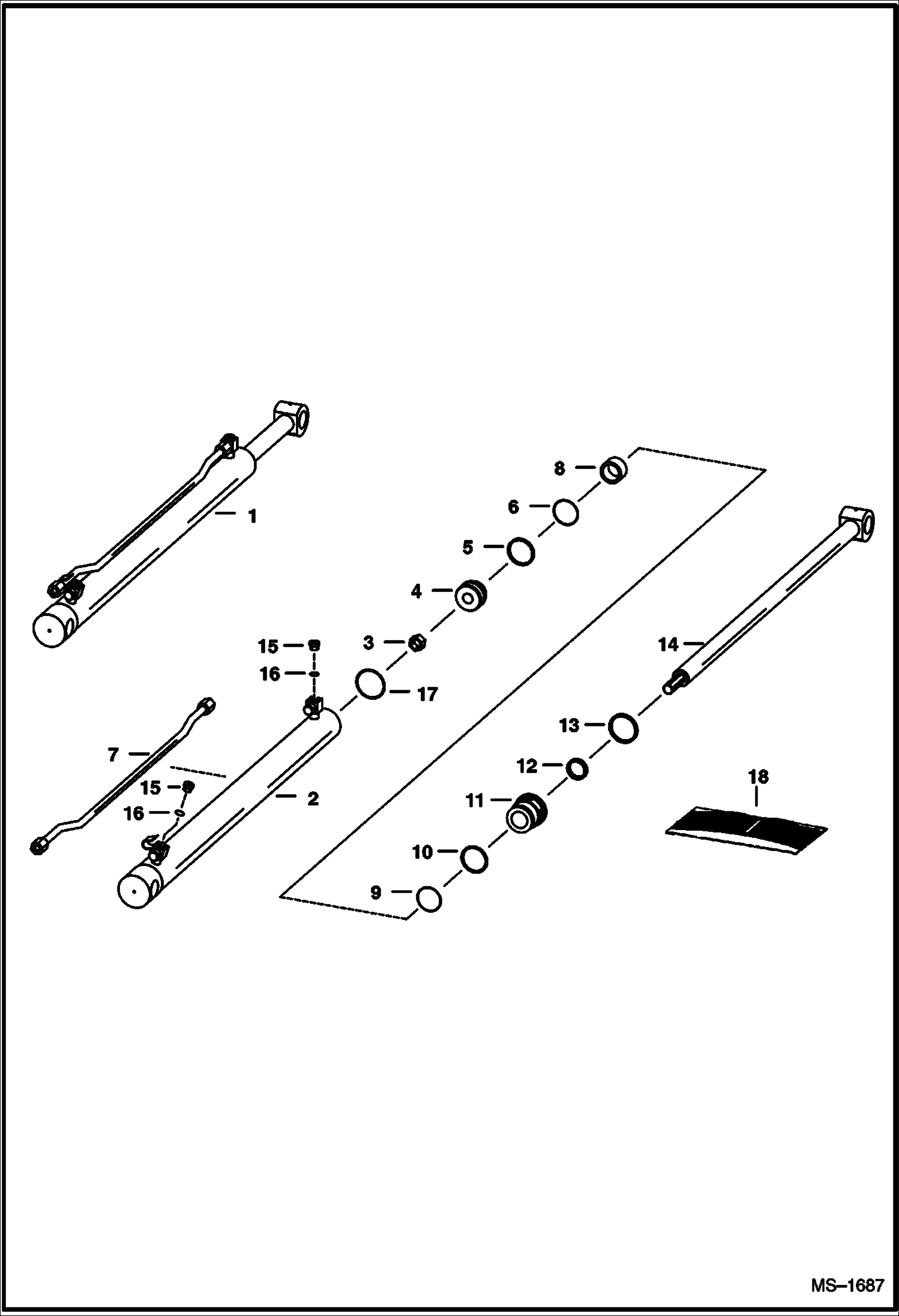 Схема запчастей Bobcat 800s - LIFT CYLINDER HYDRAULIC SYSTEM