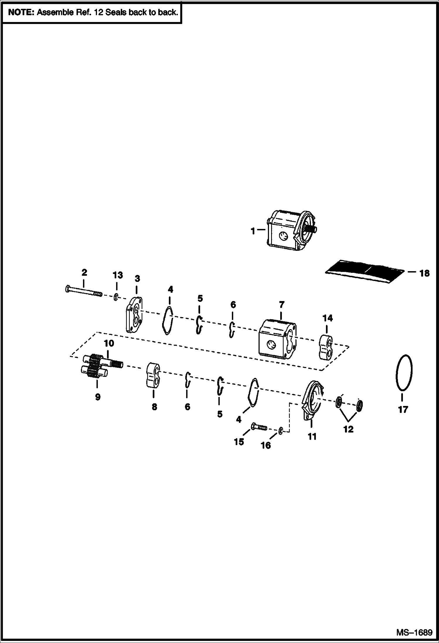 Схема запчастей Bobcat 800s - GEAR PUMP (B5501-29155) (20 mm Dia. Shaft) HYDROSTATIC SYSTEM