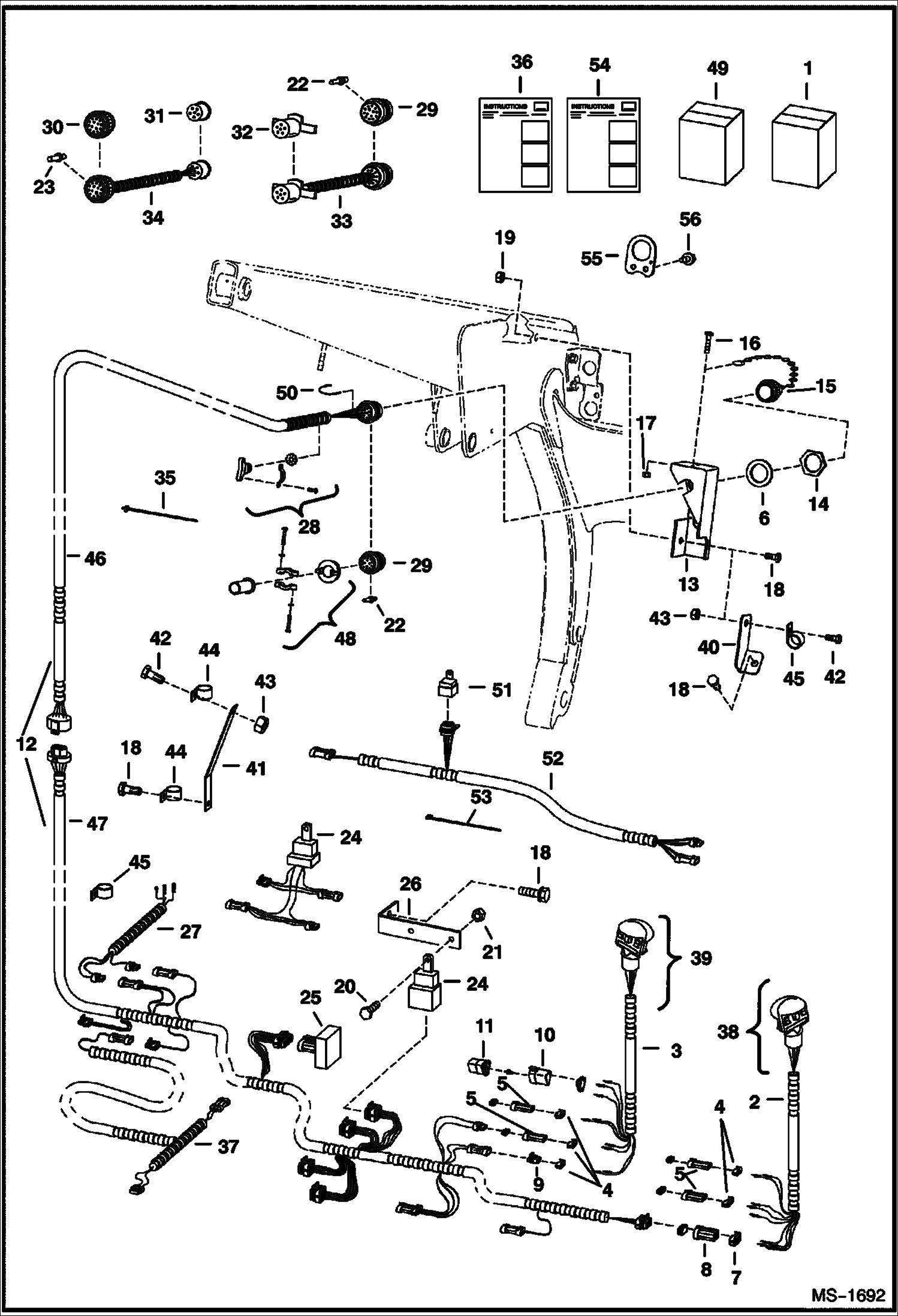 Схема запчастей Bobcat 800s - ELECTRICAL CONTROLS KIT (Attachments) (S/N 5084 11354 & Above) ACCESSORIES & OPTIONS