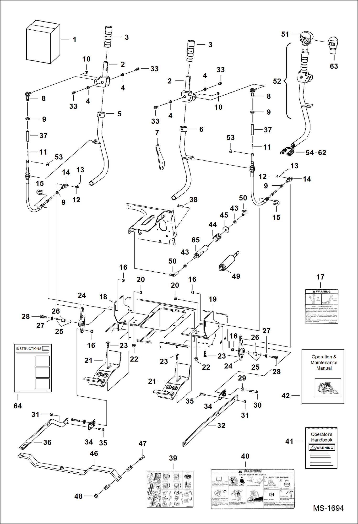 Схема запчастей Bobcat 800s - HAND CONTROLS KIT (S/N 5084 11354 & Above) (S/N 5097 11001 & Above) ACCESSORIES & OPTIONS