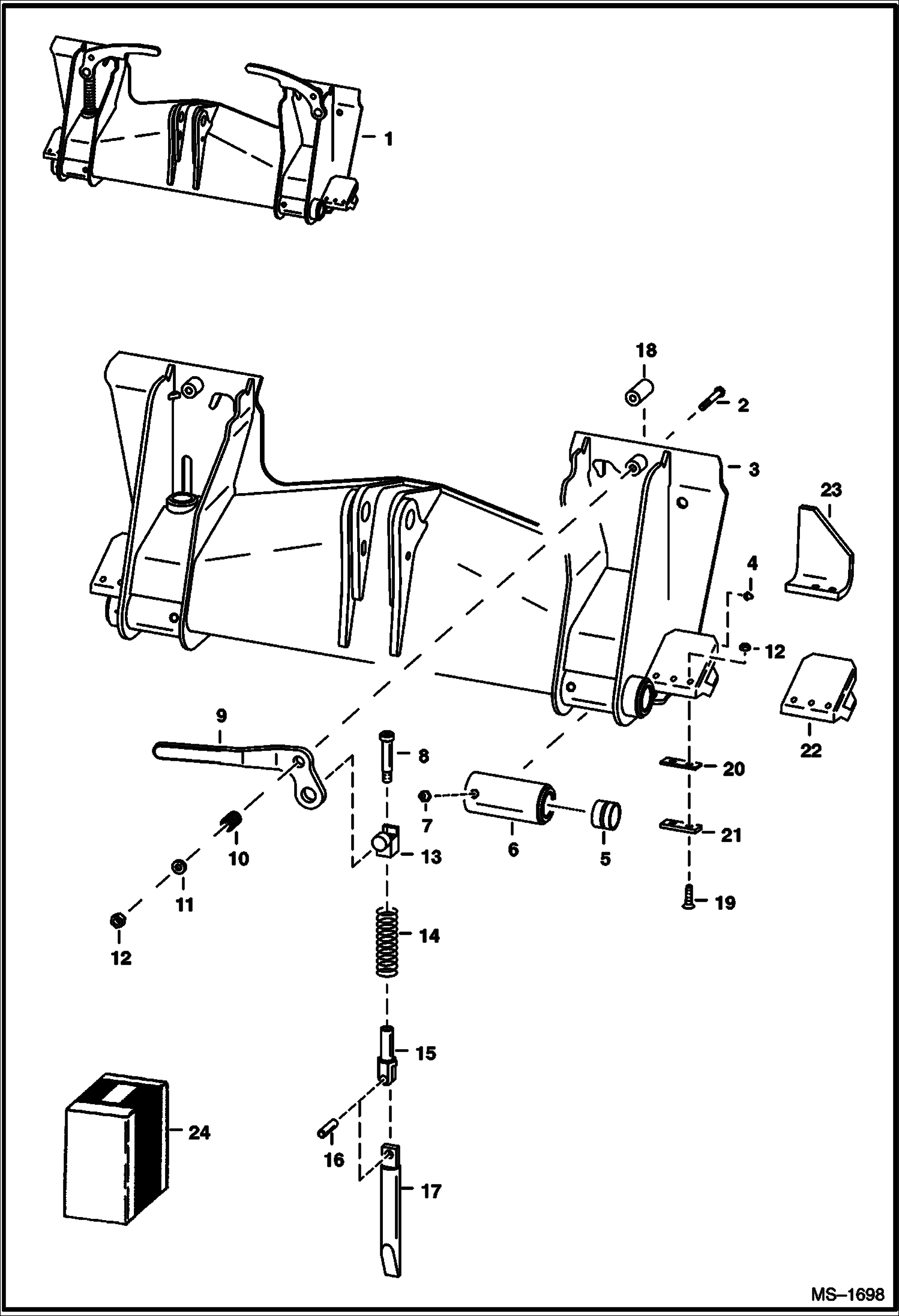 Схема запчастей Bobcat 800s - BOB-TACH MAIN FRAME