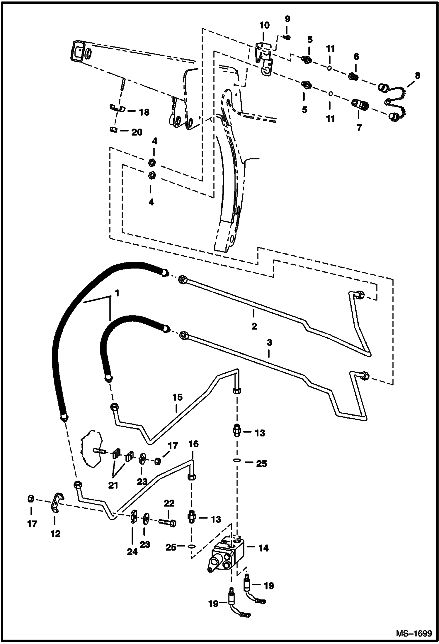 Схема запчастей Bobcat 800s - AUXILIARY HYDRAULICS (S/Ns 5102 50691, 5084 15215, 5101 26791 & Below) (S/Ns 5103 75001, 5097 15001 & 5128 11001 & Above - W/Apitech Valve) HYDRAULIC SYSTEM