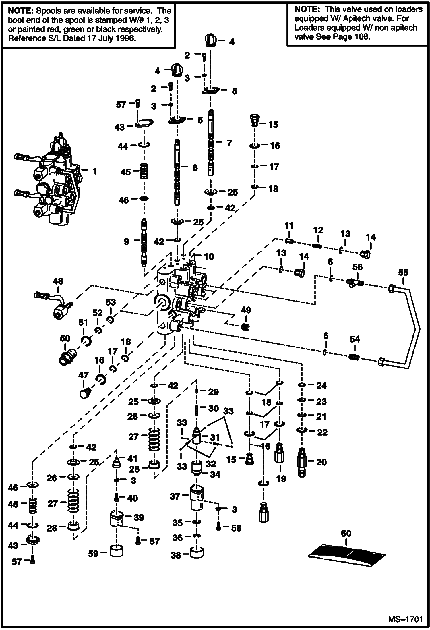 Схема запчастей Bobcat 800s - HIGH HORSEPOWER HYDRAULICS (Control Valve) (S/Ns 5103 75001, 5097 15001 & Above) HIGH FLOW HYDRAULICS